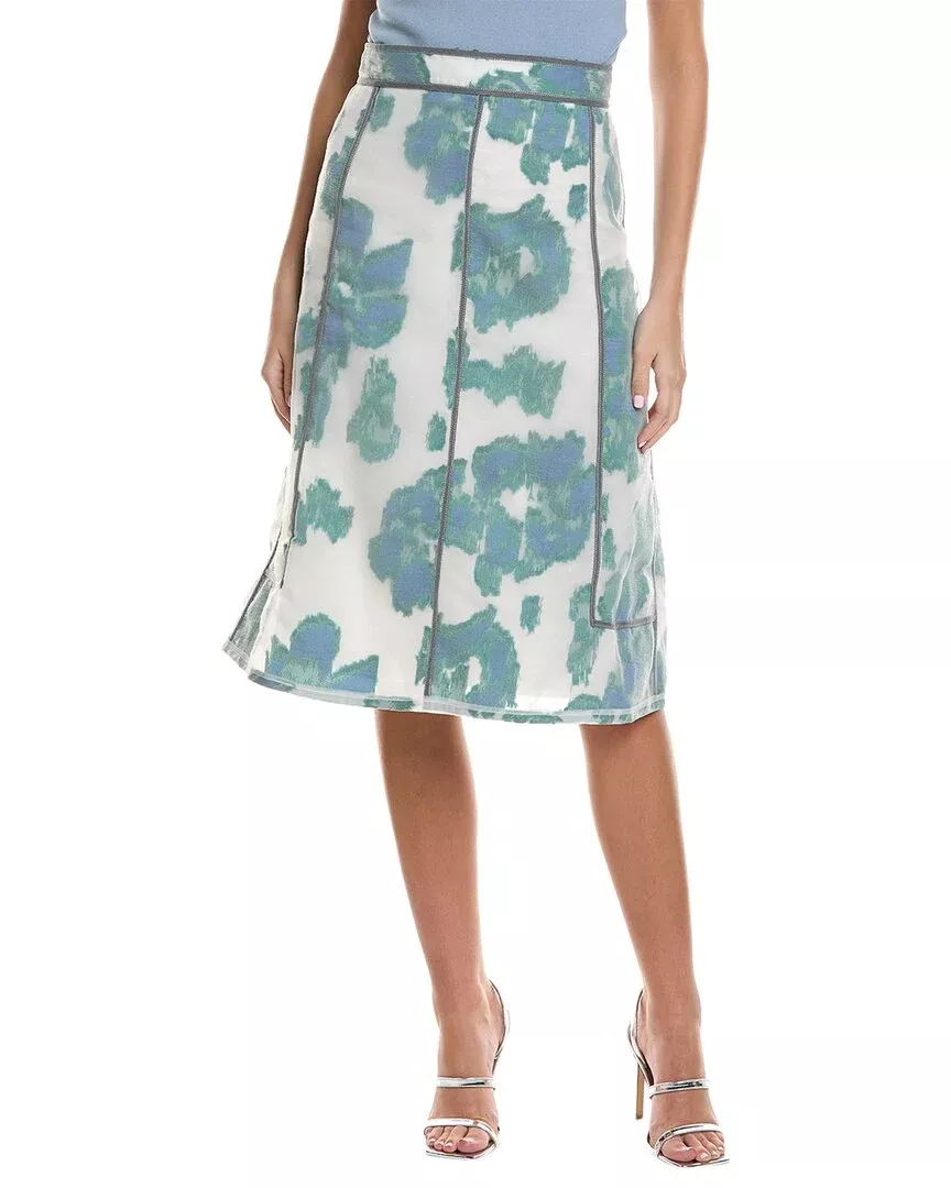 3.1 Phillip Lim Fil Coupe Abstract Daisy Silk-Blend Midi Skirt