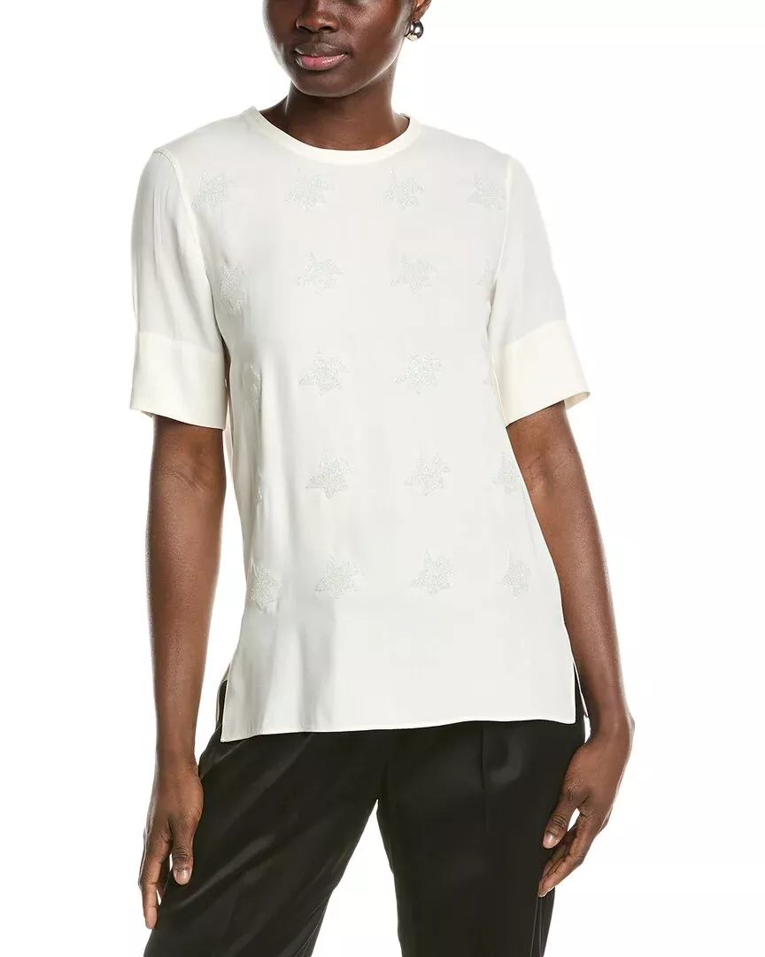 Akris Embellished Silk Blouse