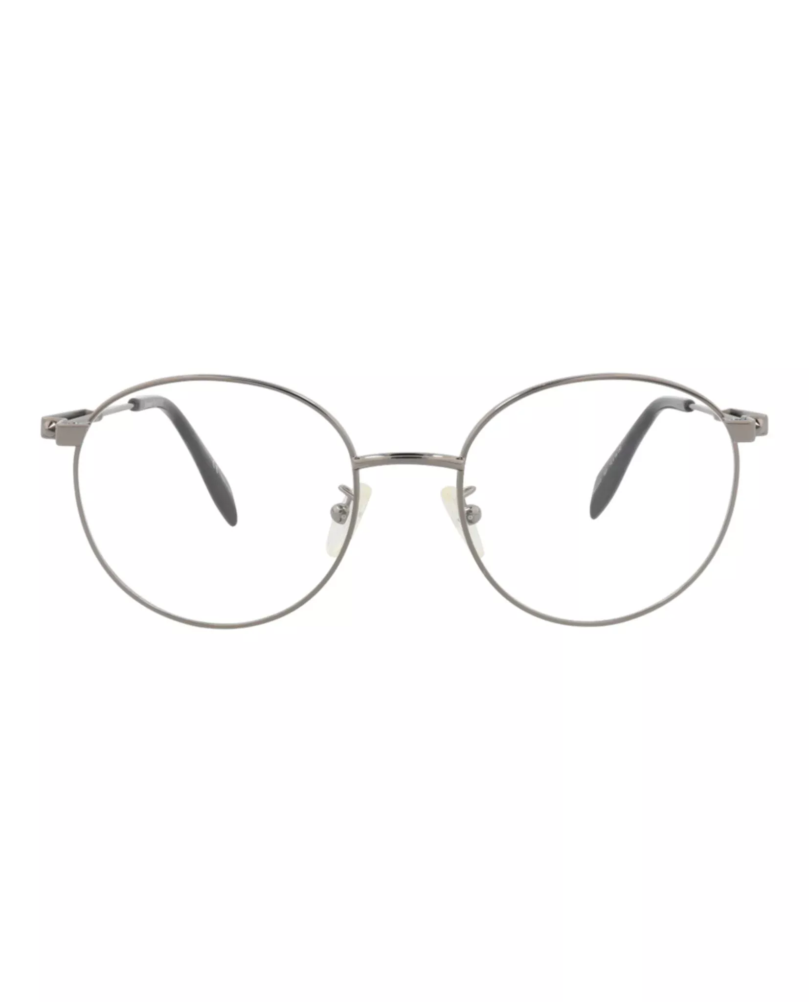Alexander McQueen Mens Round/Oval Ruthenium Ruthenium Transparent Fashion Designer Eyewear