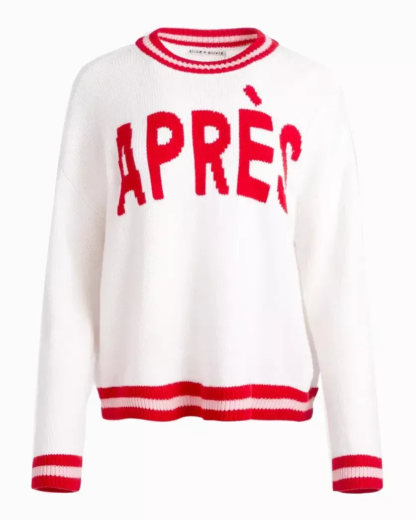 alice + olivia Ogden Apres Pullover, Ecru Multi