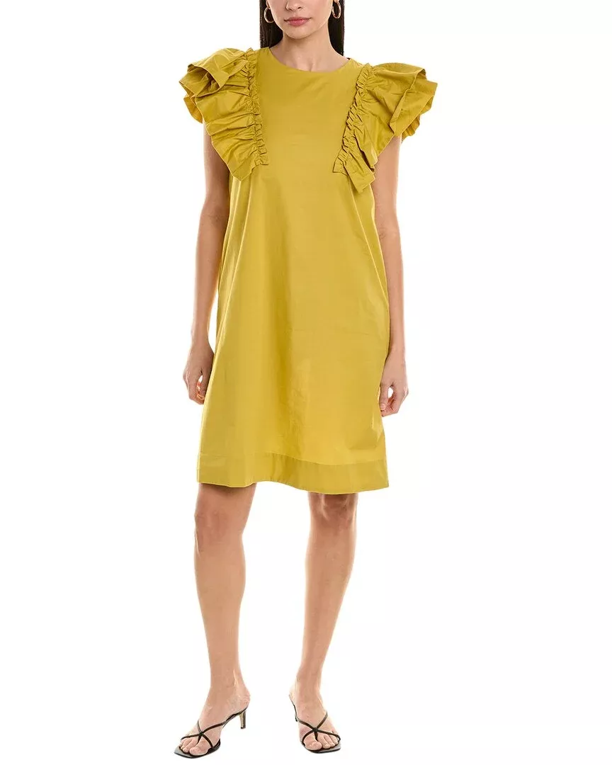 Alpha Studio Ruffle Sleeve Shift Dress