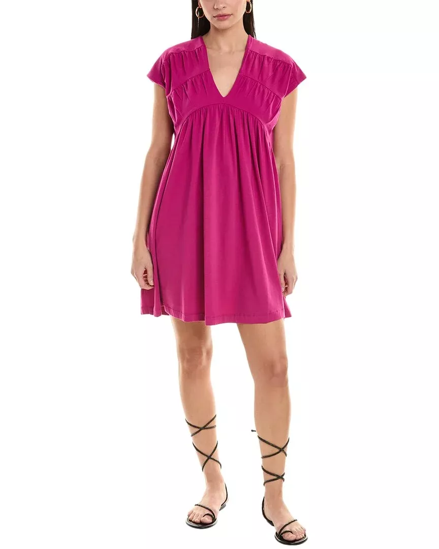 Alpha Studio Shirred Mini Dress