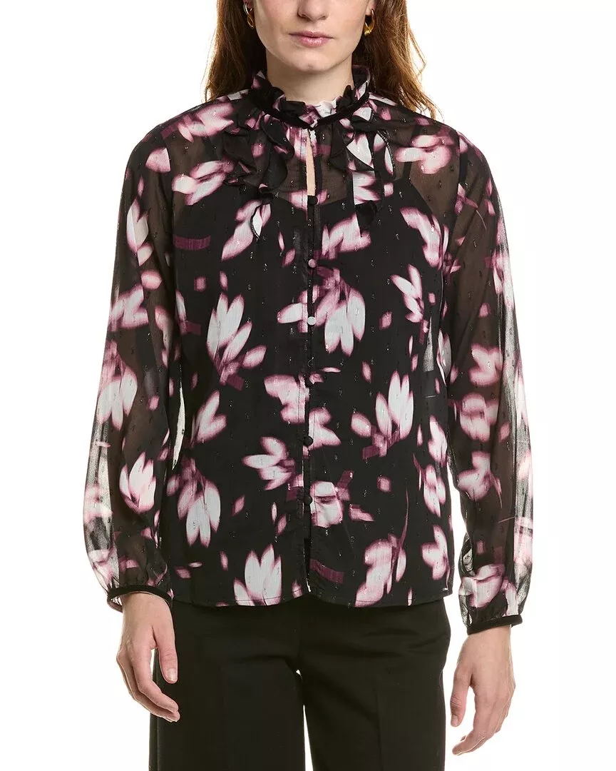 Anne Klein Ruffle Neck Blouse