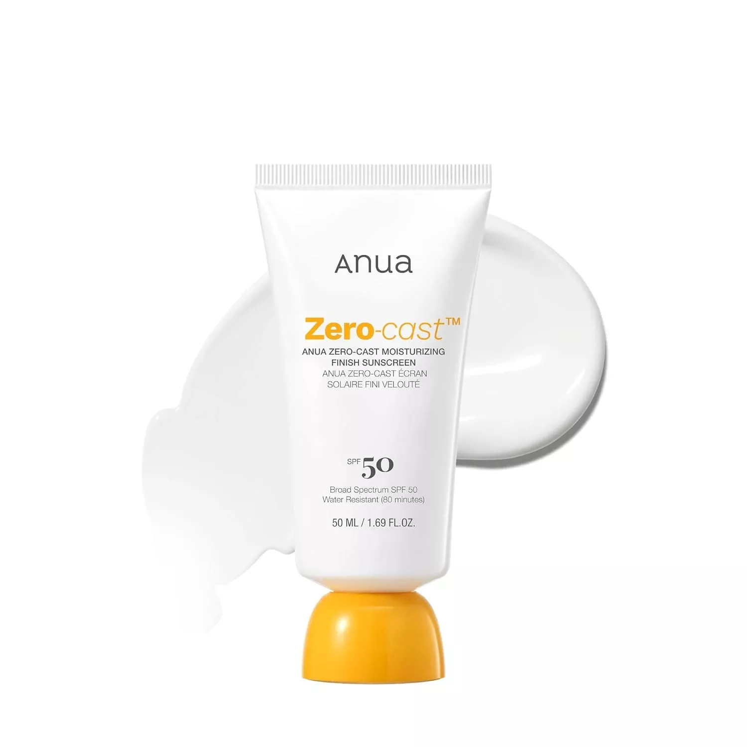 ANUA Zero-Cast Moisturizing Finish Sunscreen SPF50+ PA++++