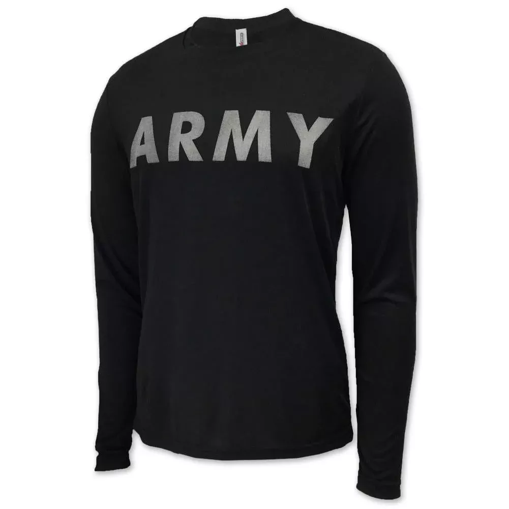 Army Long Sleeve Performance T (Black)