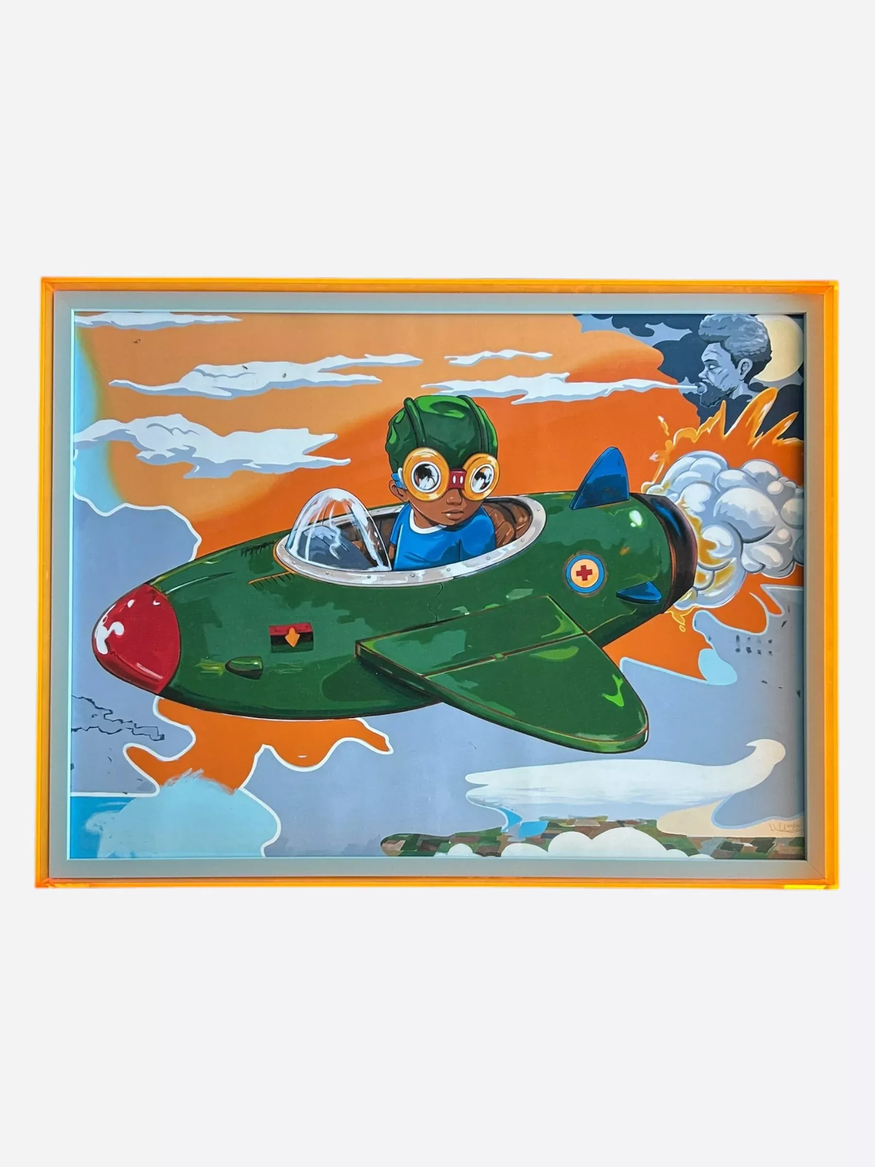 ArtHebru Brantley "When The Wind Is at Your Back" Painting