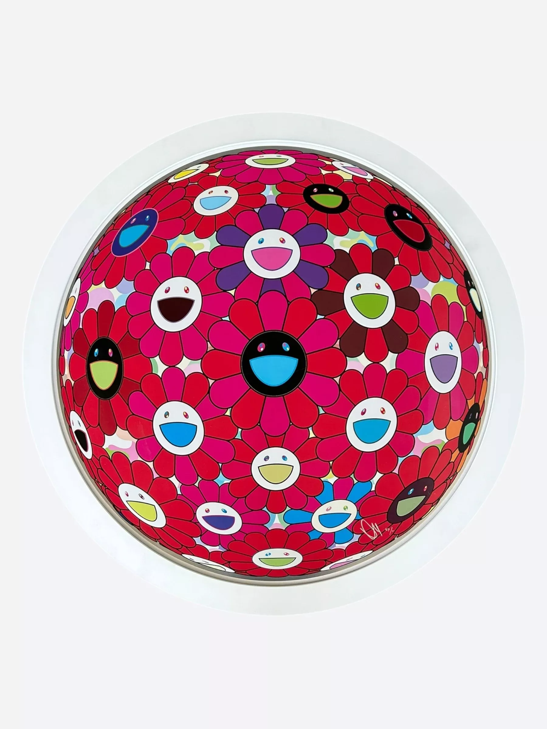 ArtTakashi Murakami Red Flowerball Painting