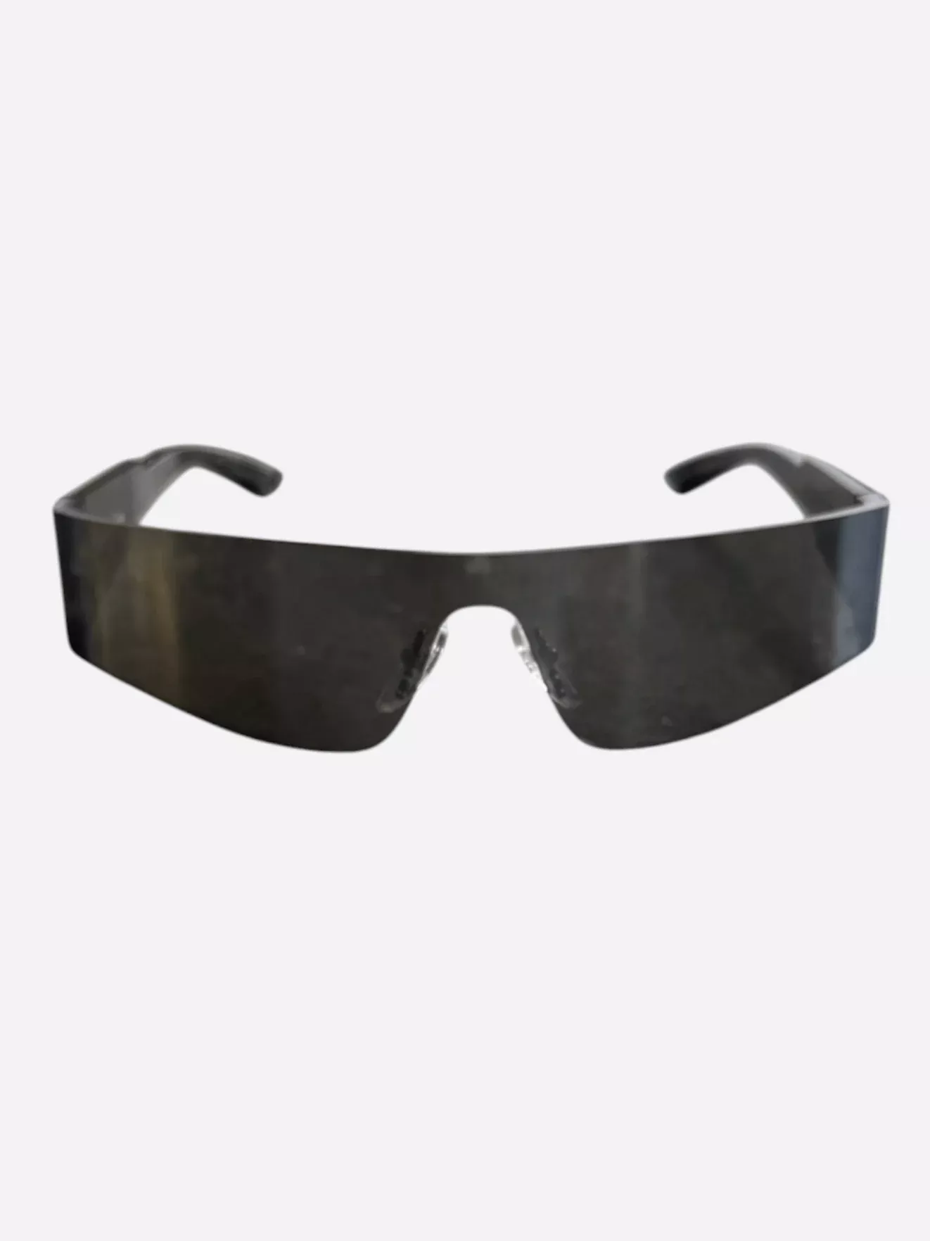 Balenciaga Black Mono Rectangle Sunglasses