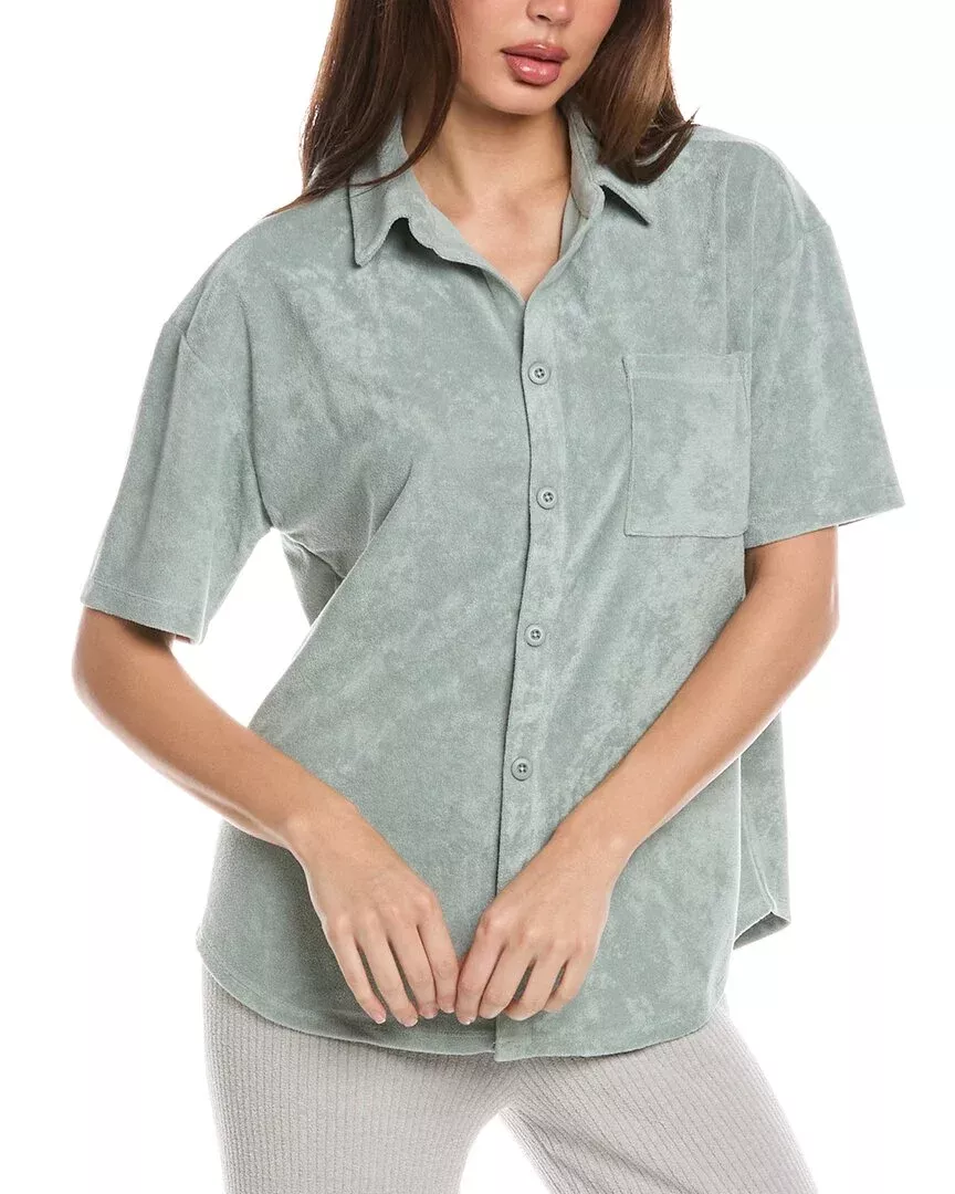 Barefoot Dreams Cozyterry Button-Down Shirt