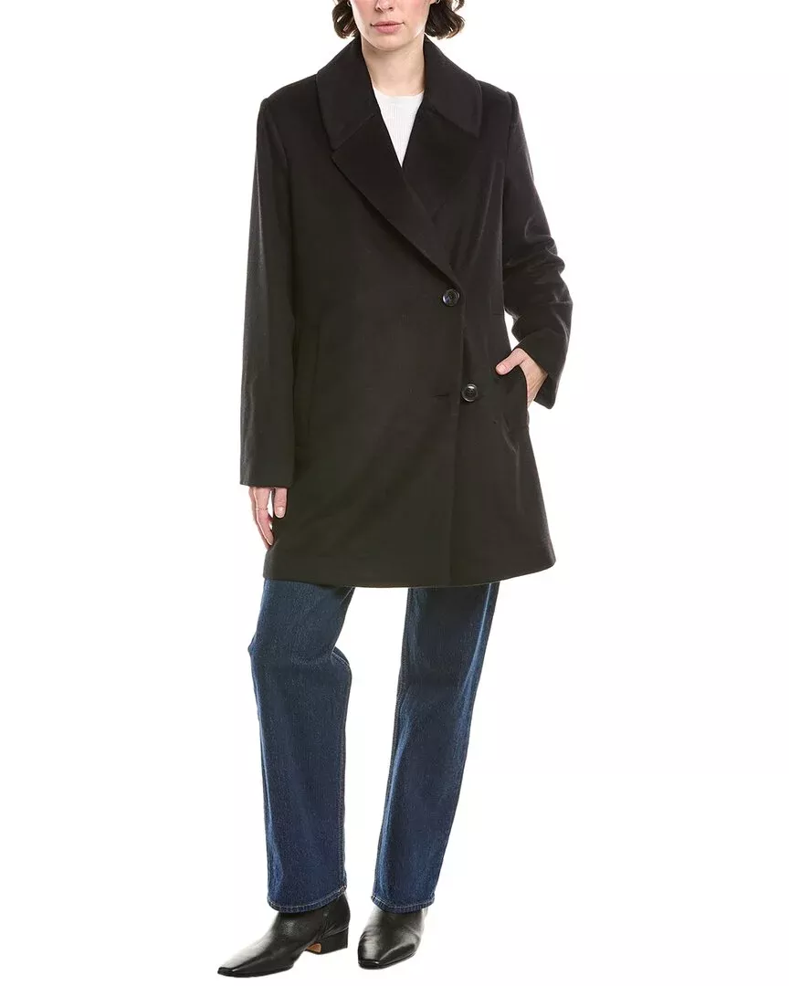 Bernardo Grand Sleek Wool-Blend Coat