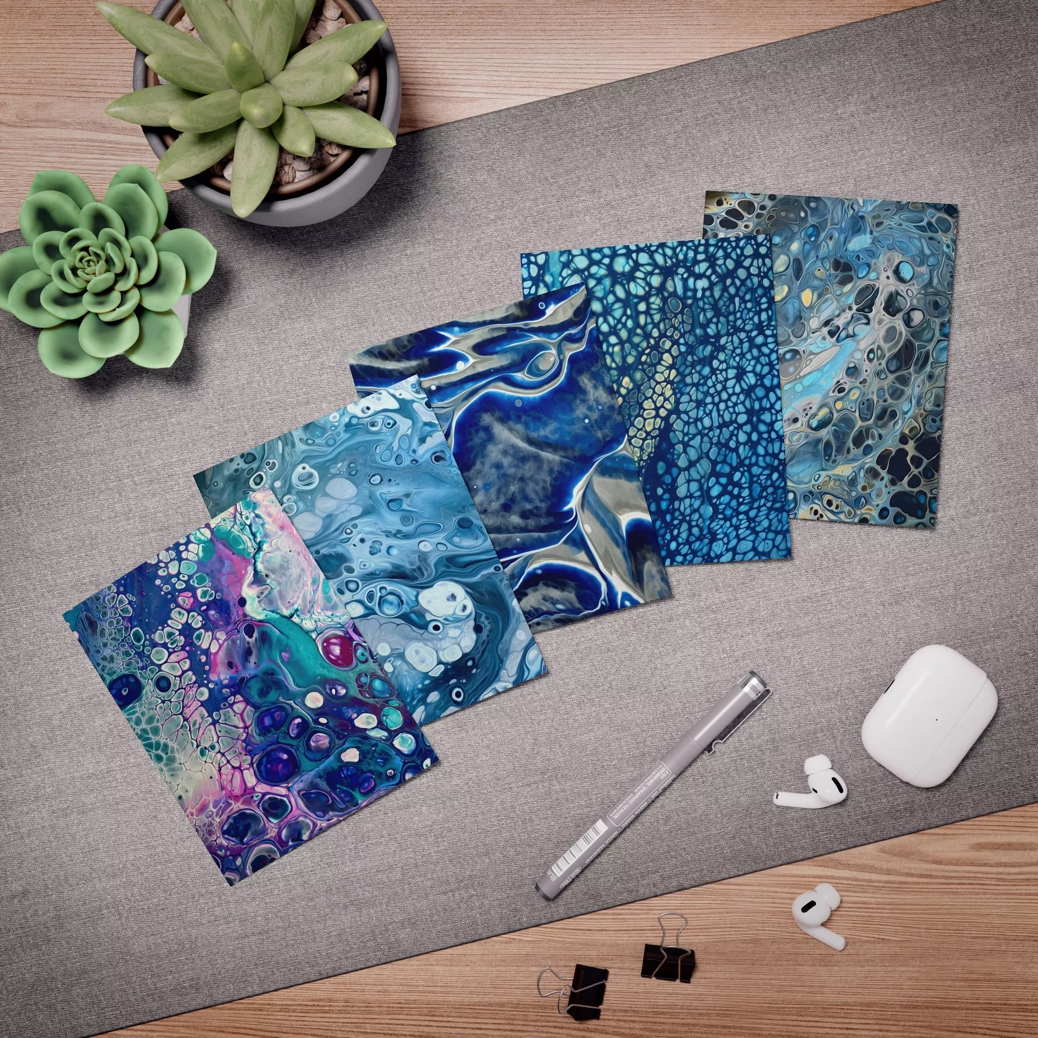 Bespattered Facade Multi-Design Greeting Cards (5-Pack) – Blank Inside