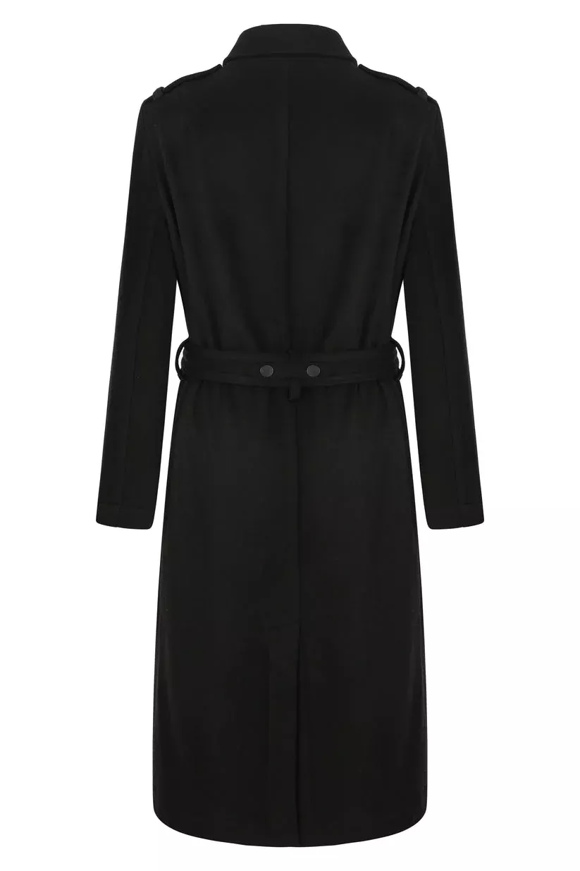 Black Wool Trench Coat