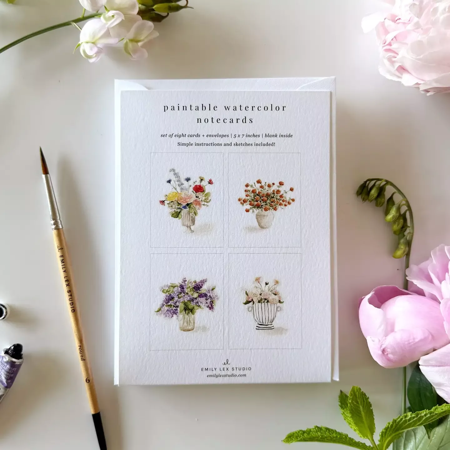 Bouquets Paintable Notecards
