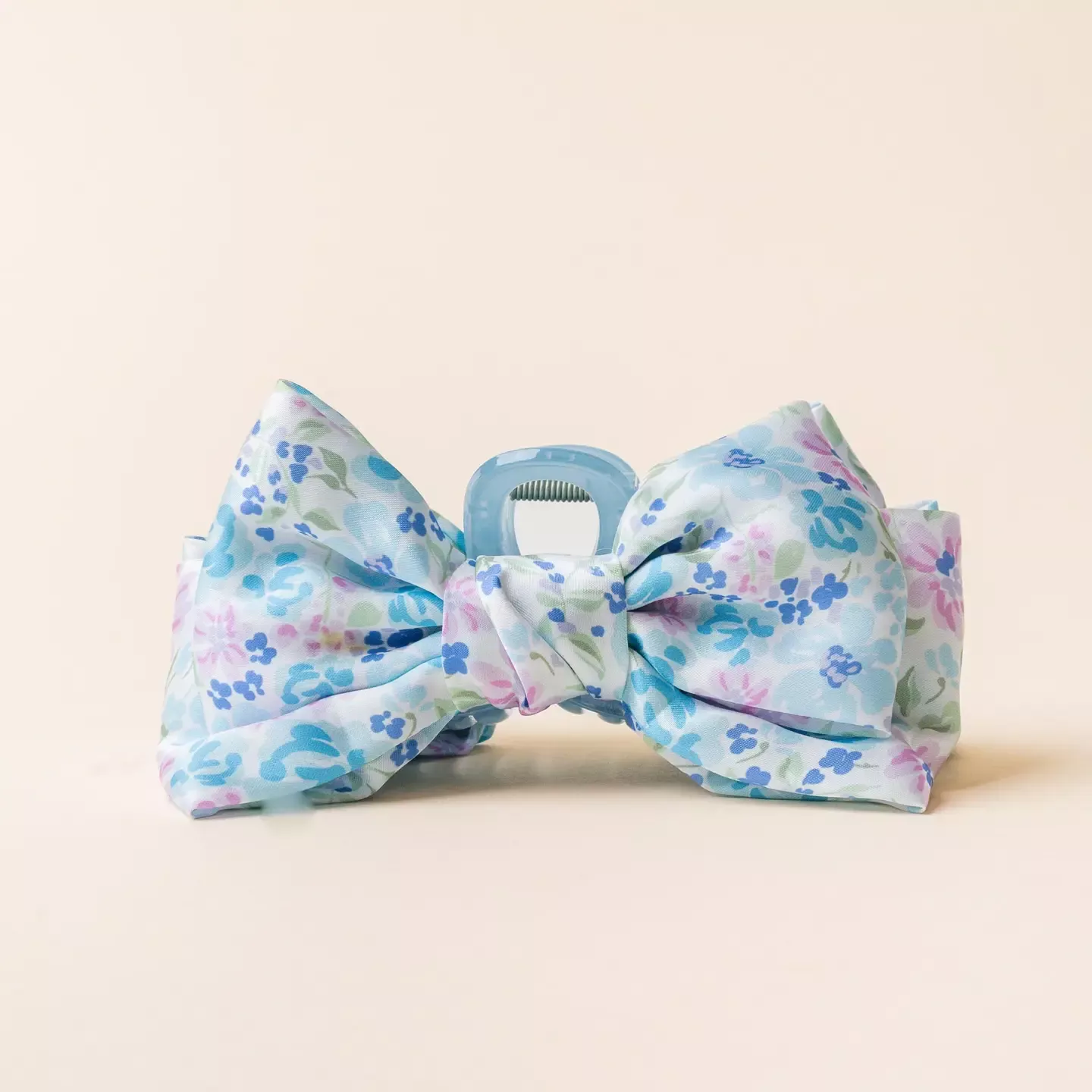 Bow Claw Clip-Garden Blue
