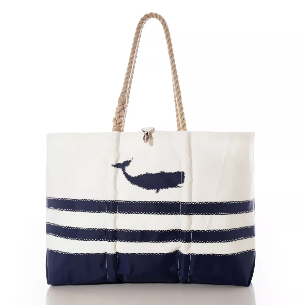 Breton Stripe Whale Ogunquit Beach Tote