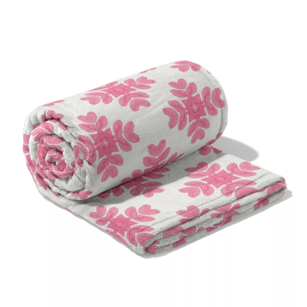 Brushstrokes Pink Fleece Blanket