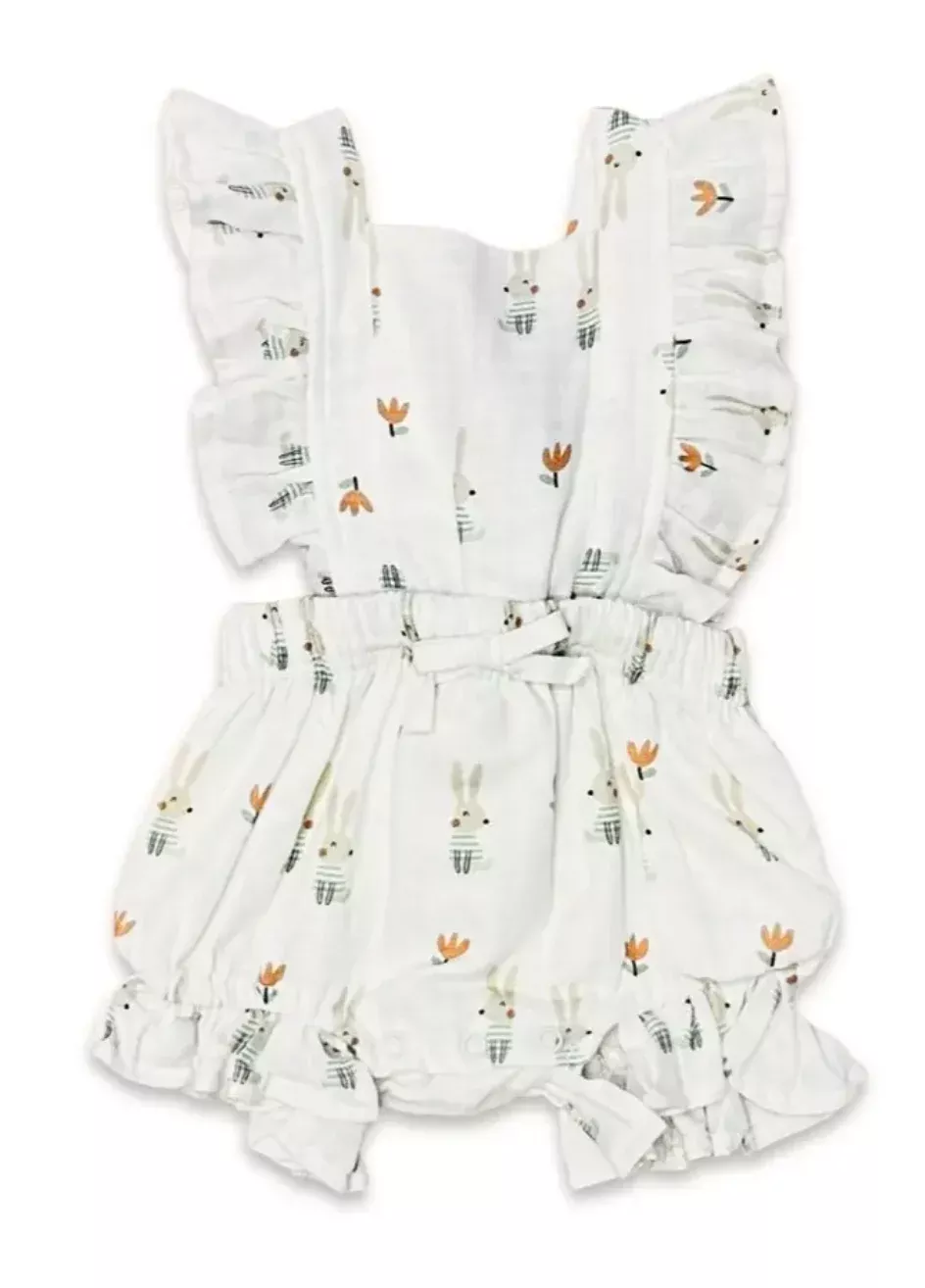 Bunny Ruffle Tie-Back Romper
