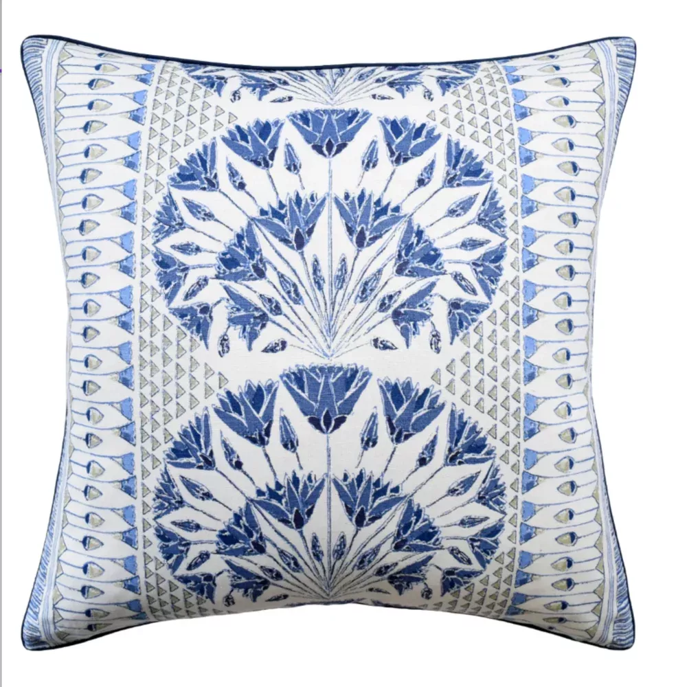 Cairo Blue and White Pillow