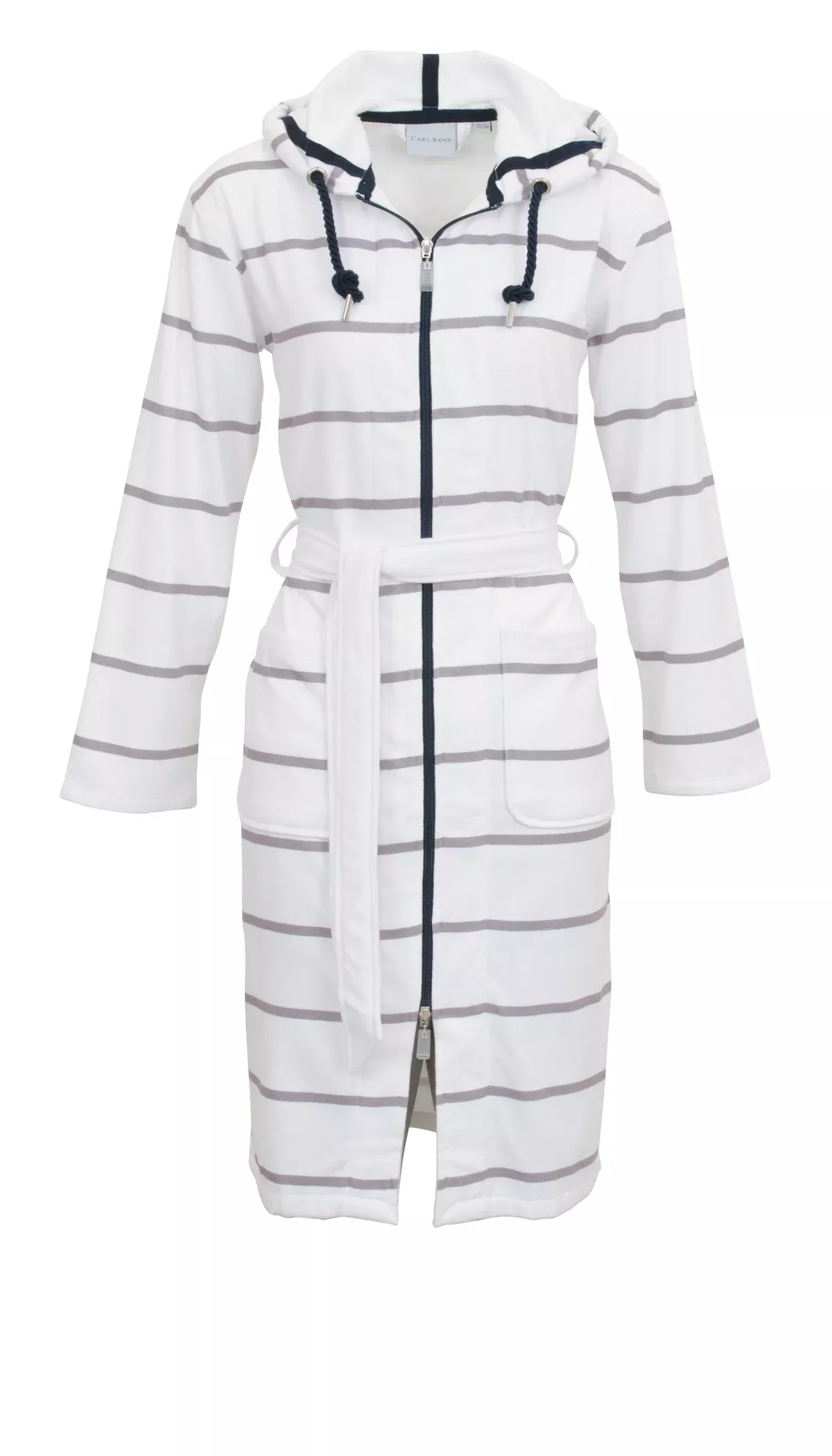 Carl Ross Zipper Hooded Bathrobe