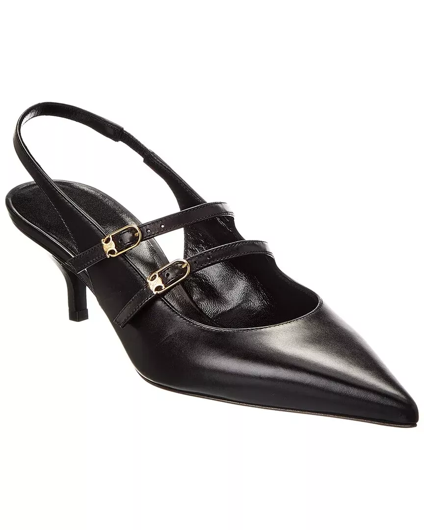 Celine Judy Leather Slingback Pump