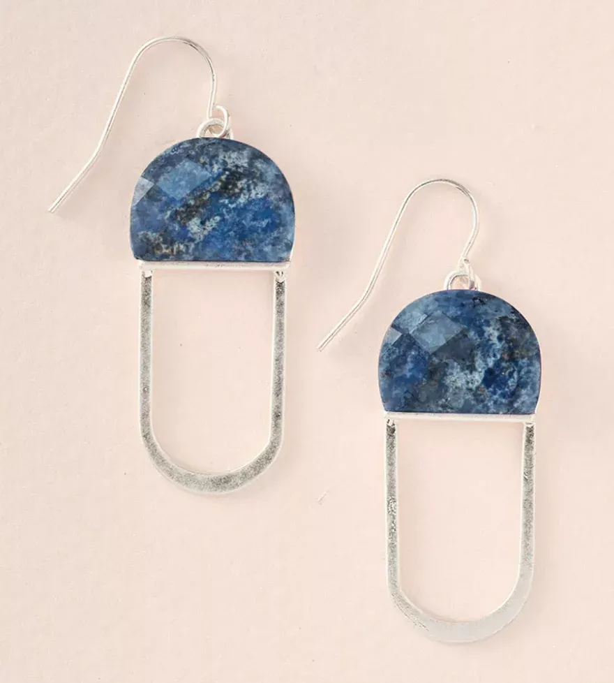 Chandelier Earring - Lapis Silver