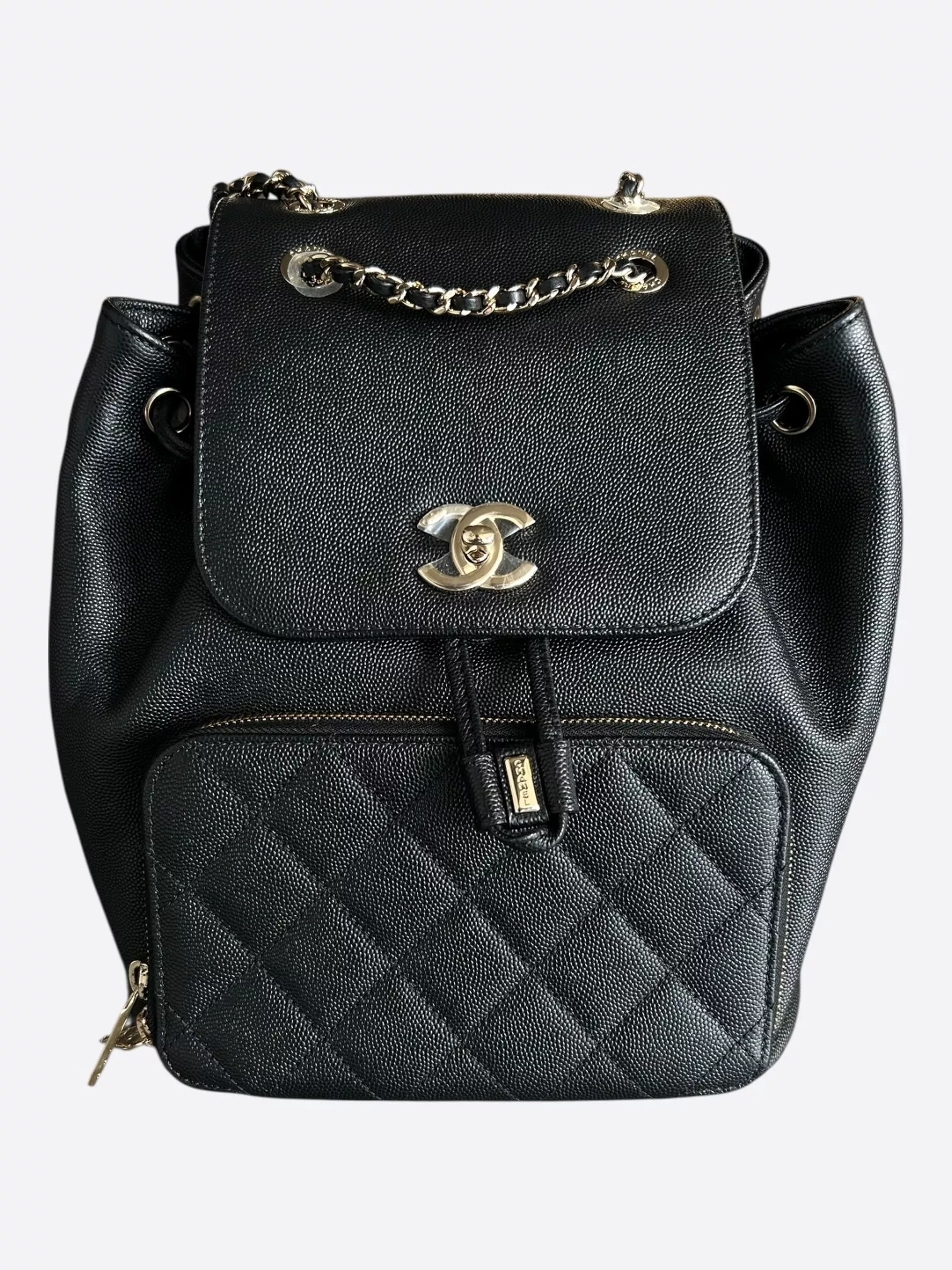 Chanel Black Caviar Quilted Business Affinity Backpack