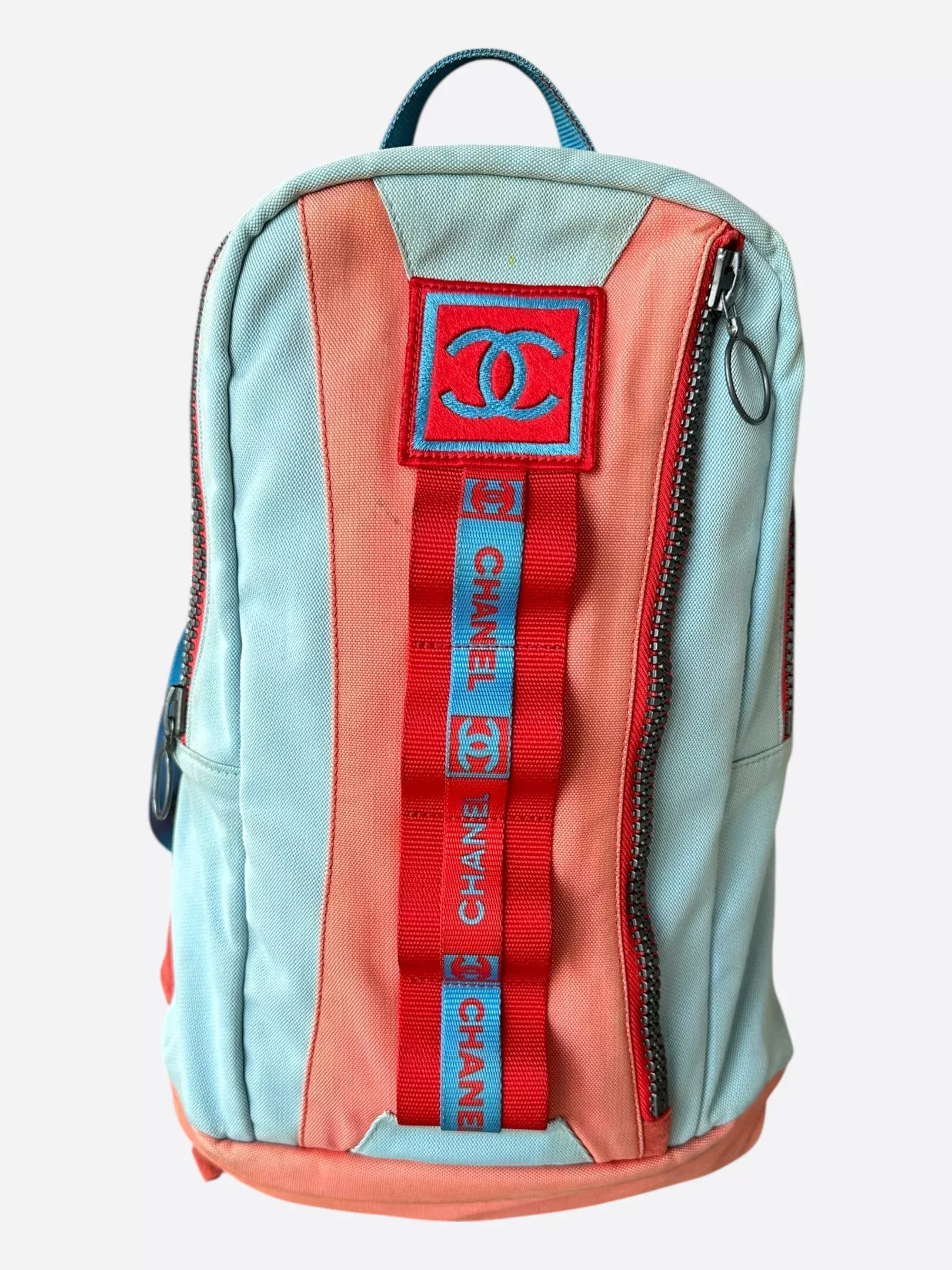 Chanel Blue & Orange CC Logo Backpack