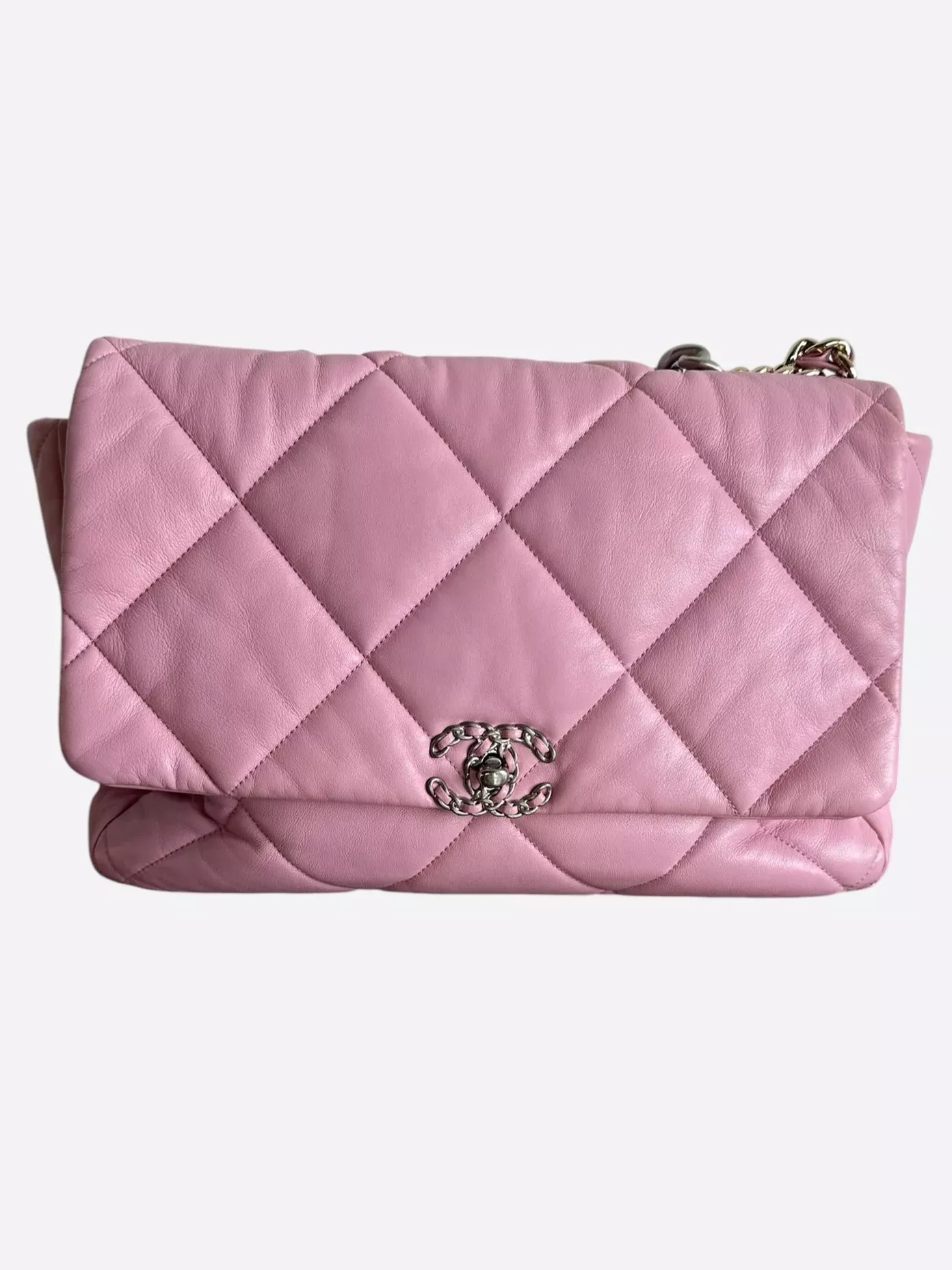 Chanel Pink Quilted 19 Medium Flap Bag