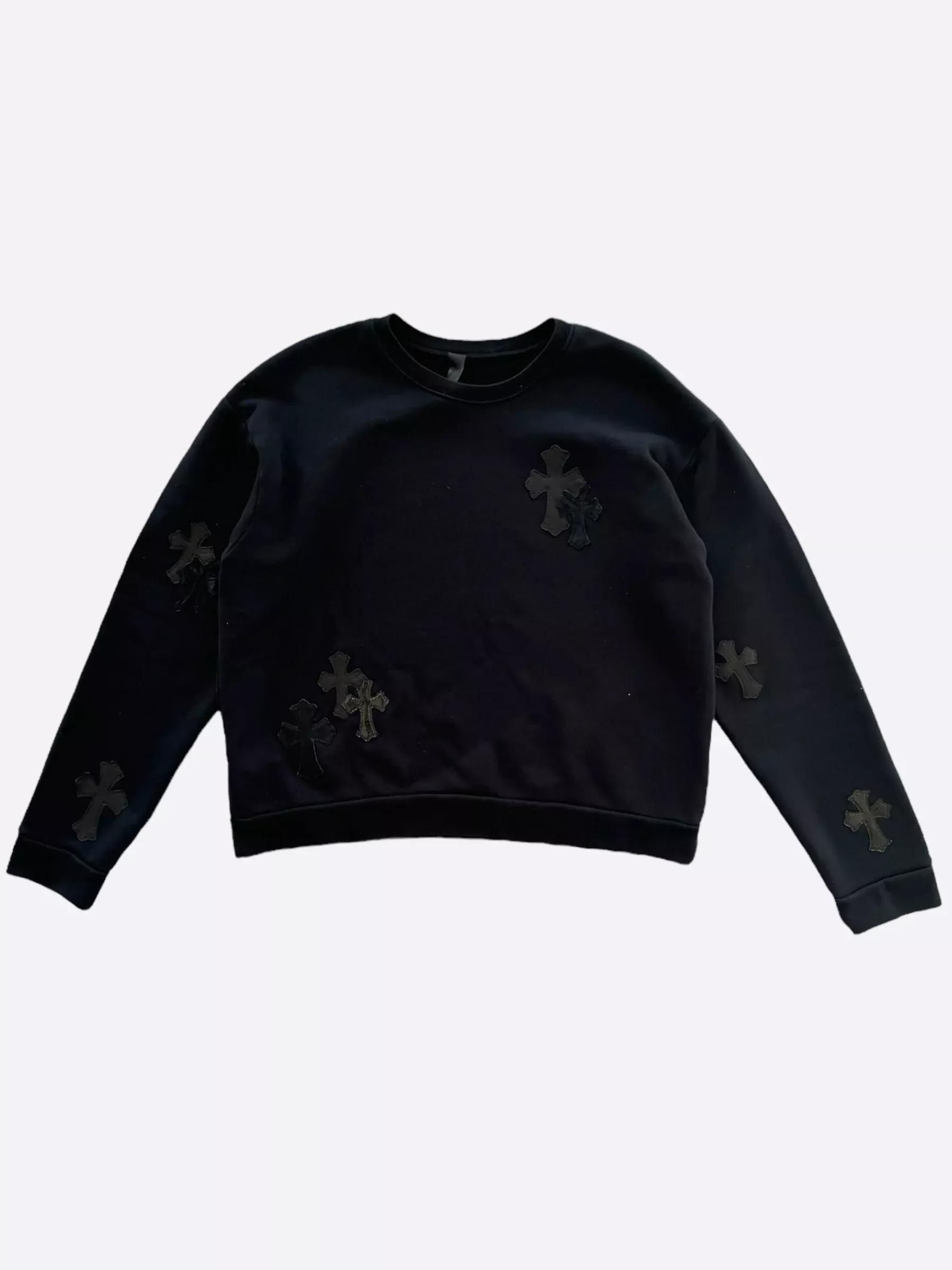 Chrome Hearts Black Cross Patch Cropped Sweater