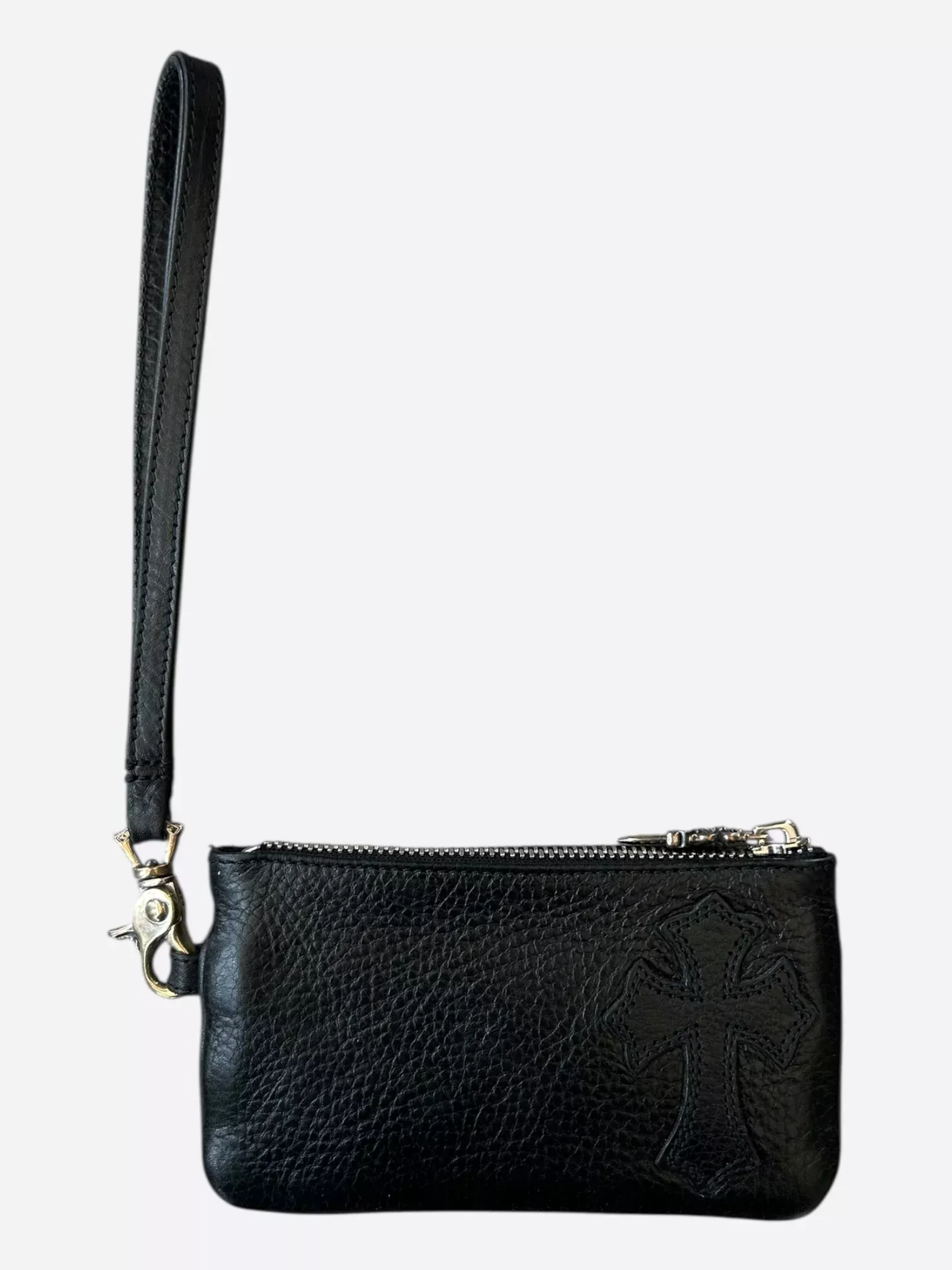 Chrome Hearts Black Cross Patch Loop Wallet