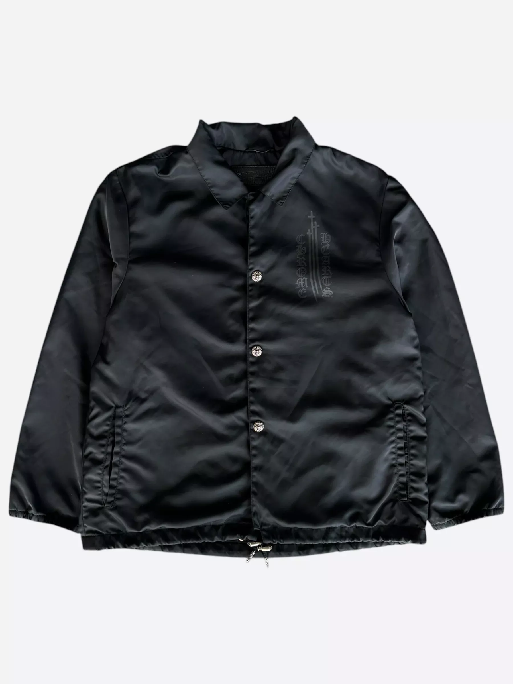 Chrome Hearts Black Eyechart Coach Jacket