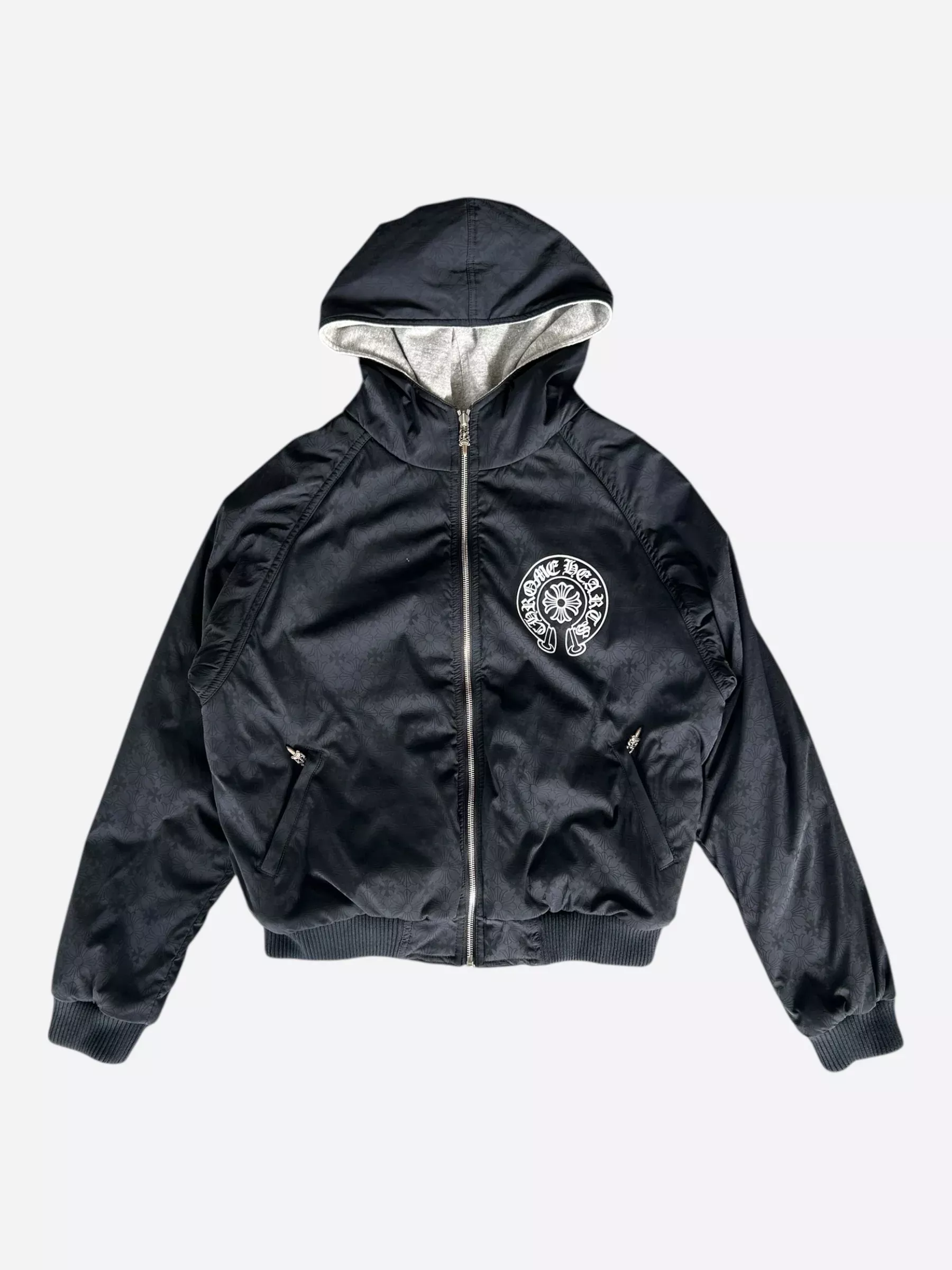 Chrome Hearts Black & Grey Jacquard Reversible Jacket