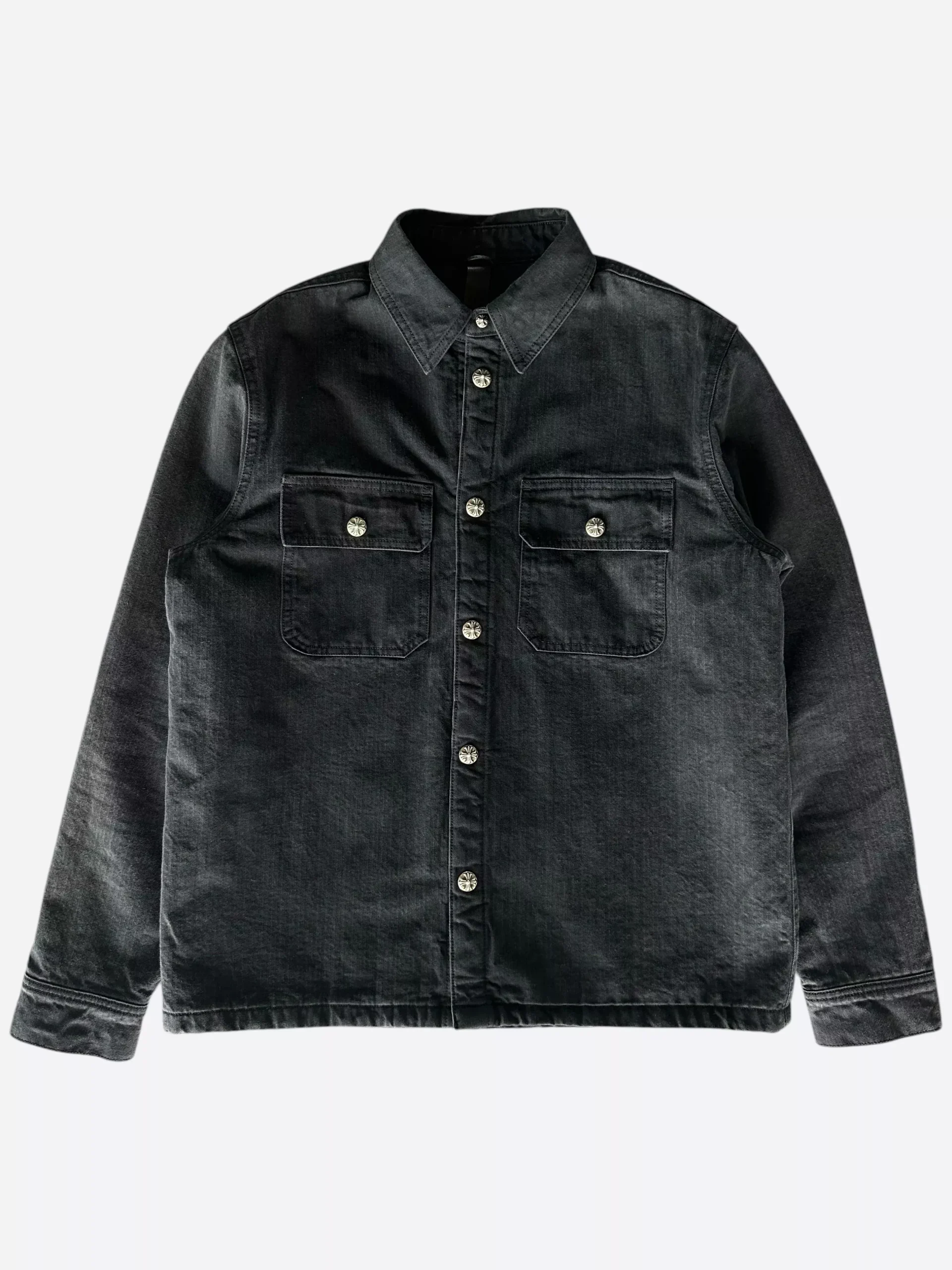 Chrome Hearts Black Herringbone Quilted Jacket