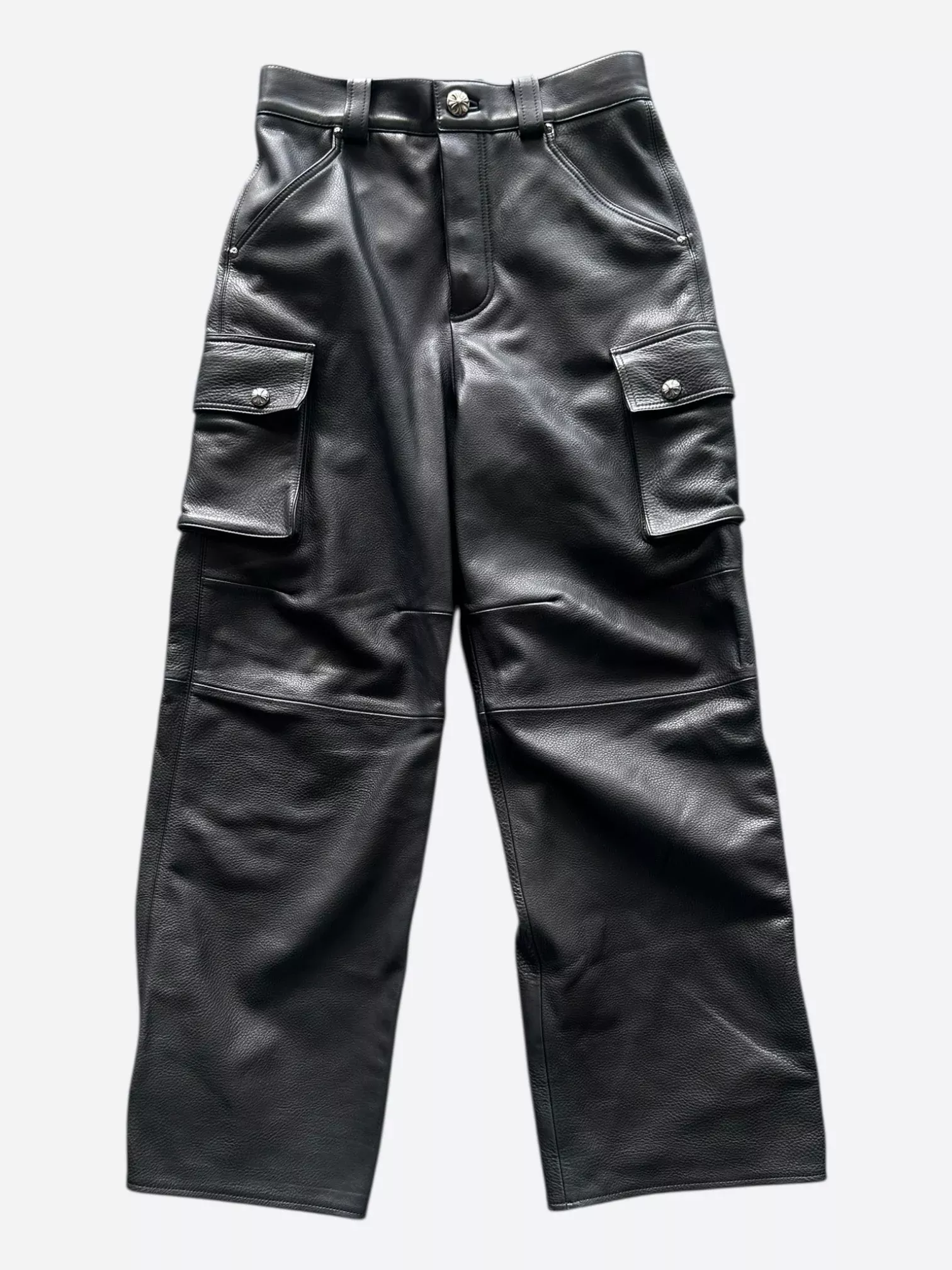 Chrome Hearts Black Leather Cargo Pants