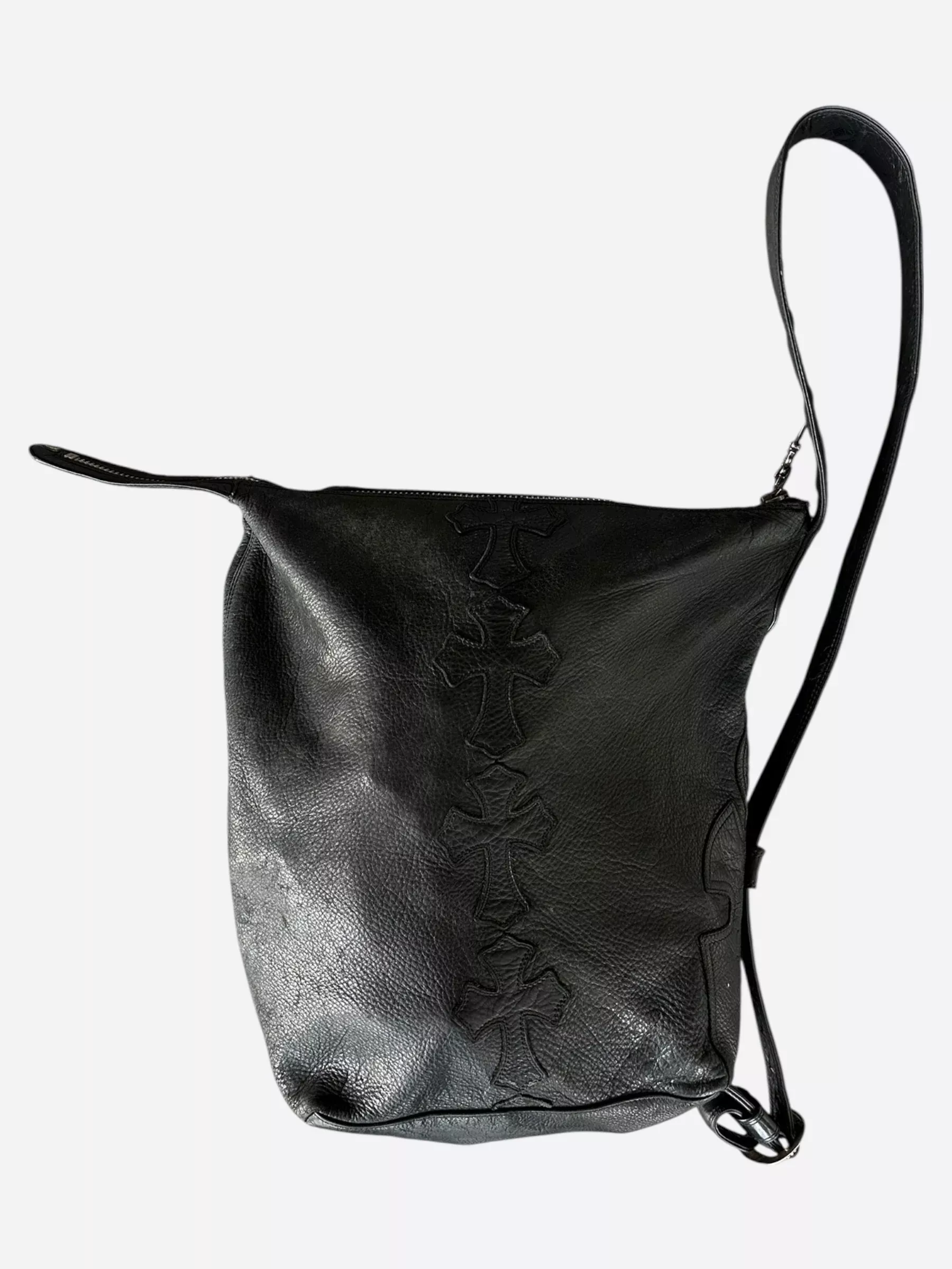 Chrome Hearts Black Lelo Cross Patch Messenger Bag