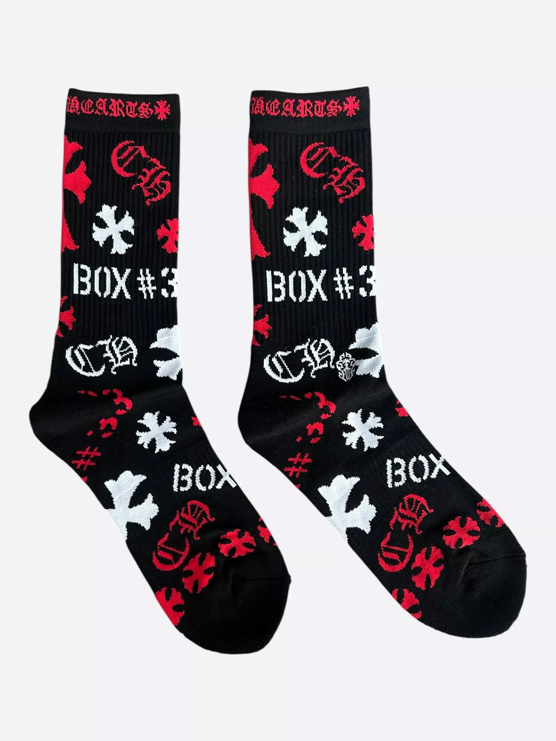 Chrome Hearts Black & Multicolor Stencil Logo Socks