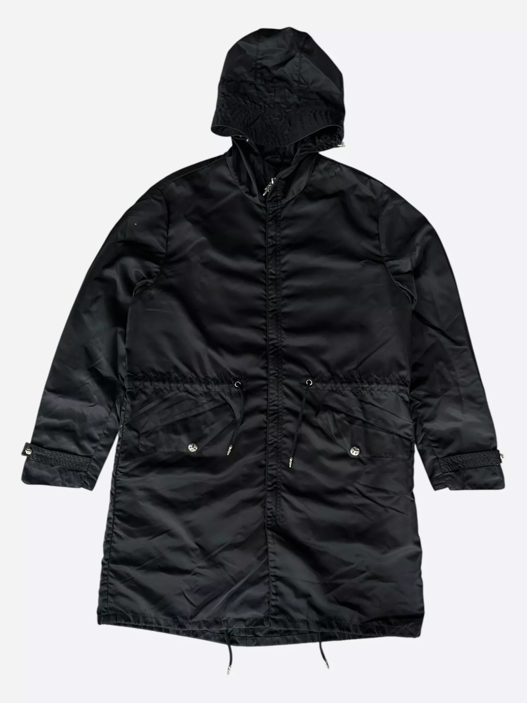 Chrome Hearts Black Nylon Cross Patch Parka Jacket