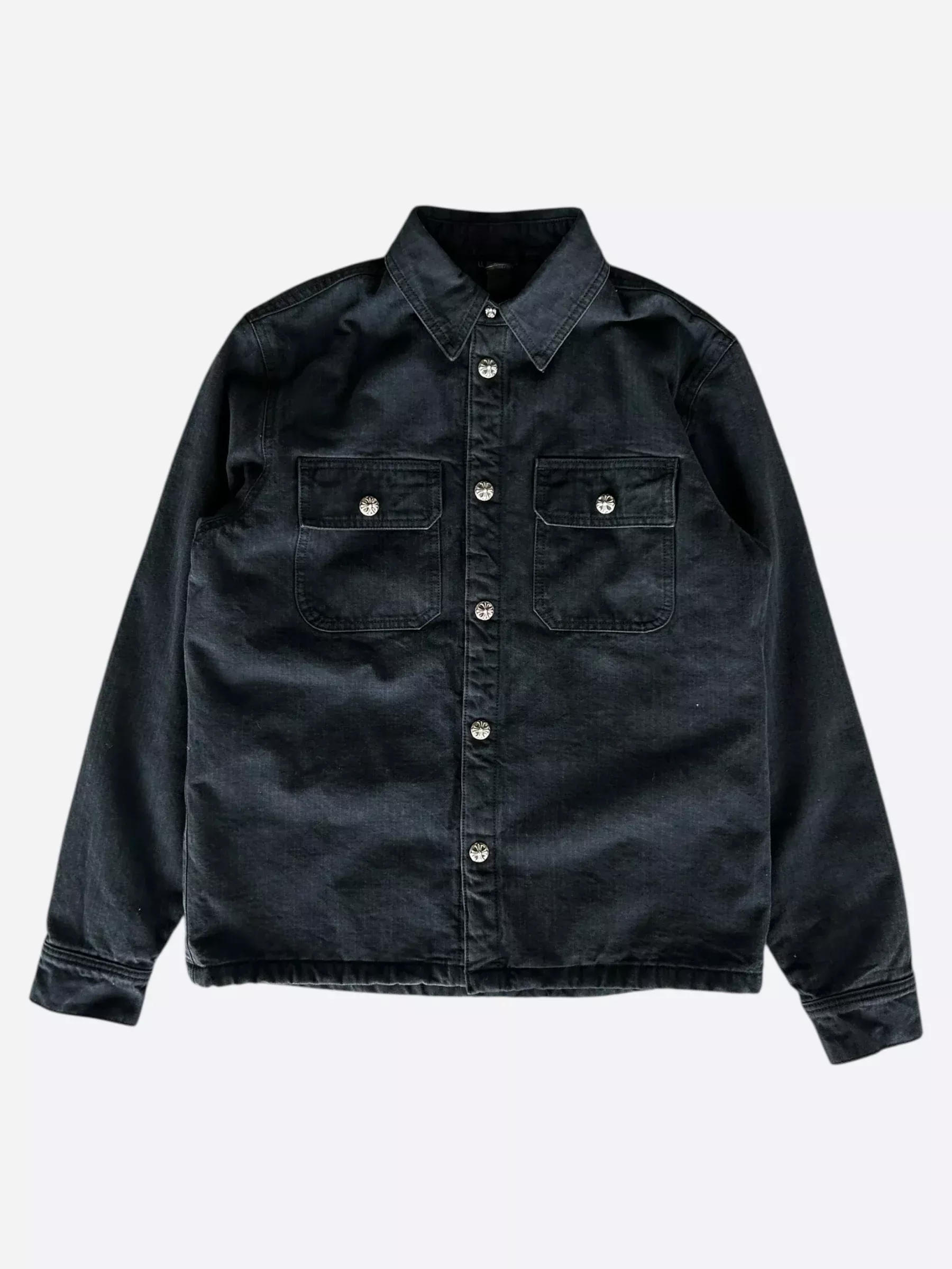 Chrome Hearts Black Quilted Denim Jacket