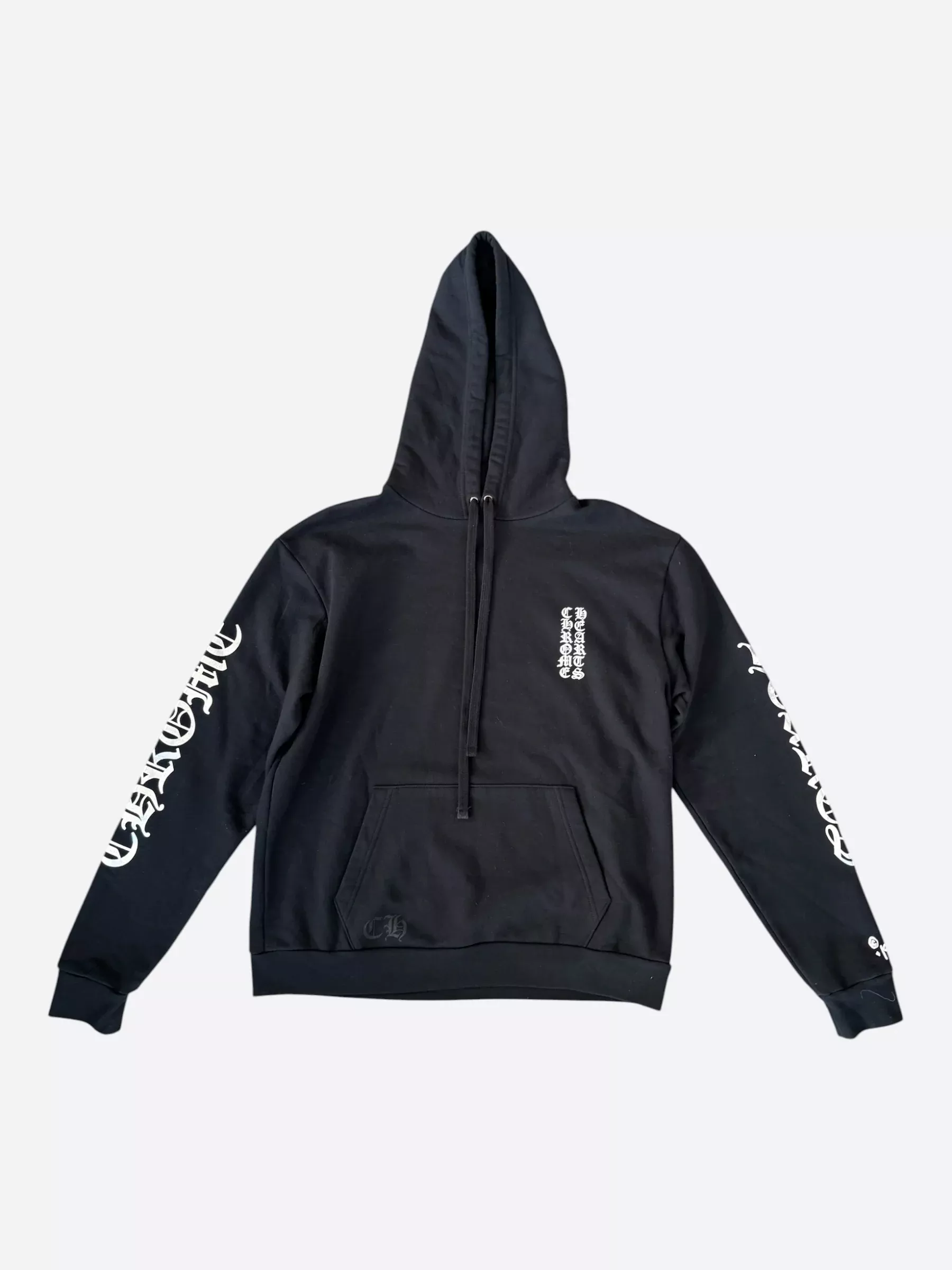 Chrome Hearts Black & Silver Foil Script Logo Hoodie