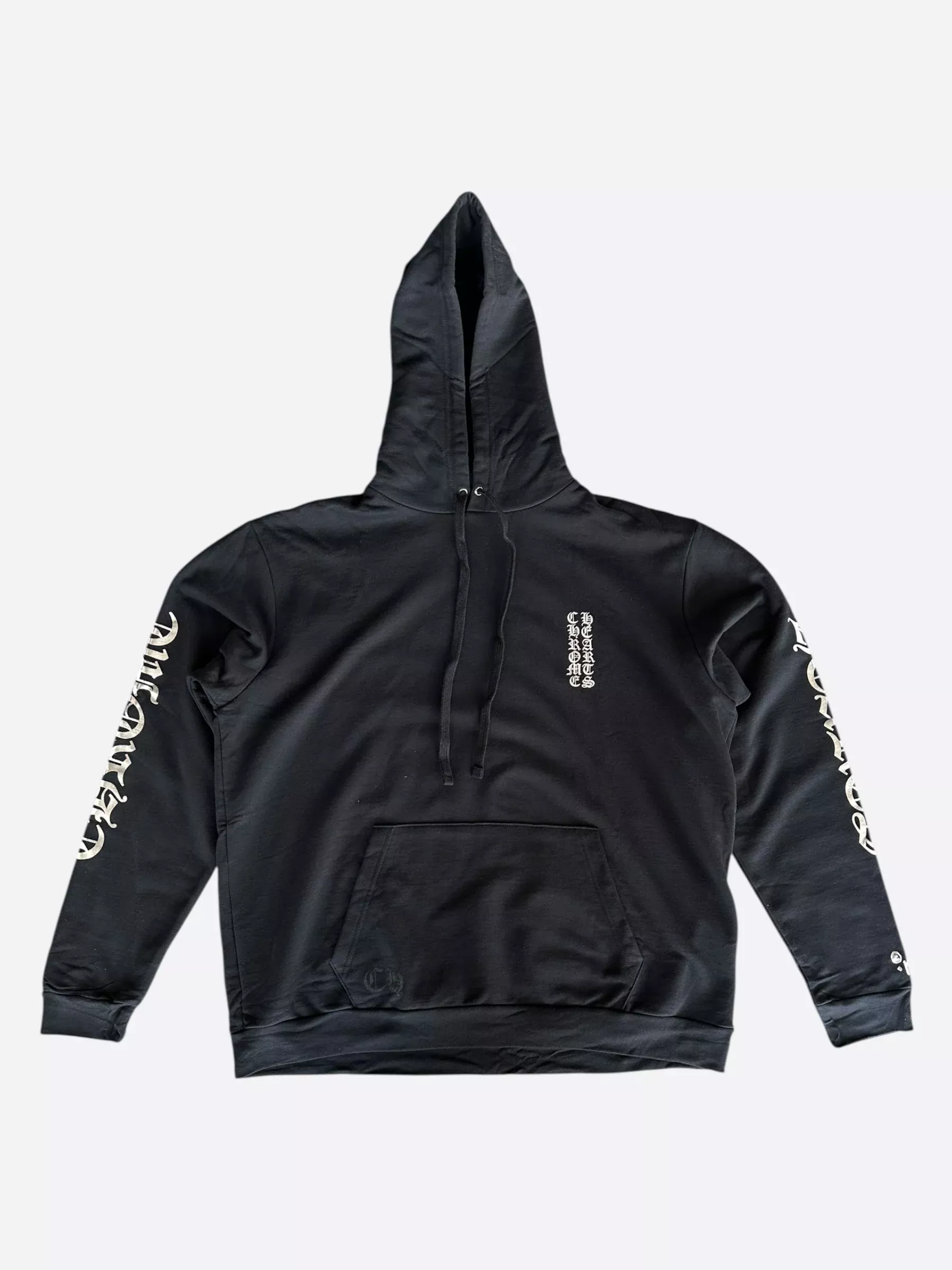Chrome Hearts Black & Silver Script Logo Hoodie