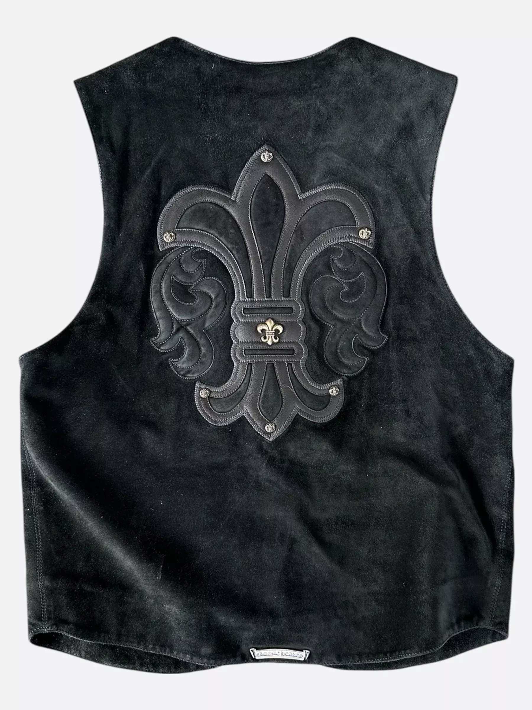 Chrome Hearts Black Suede Fleur Vest