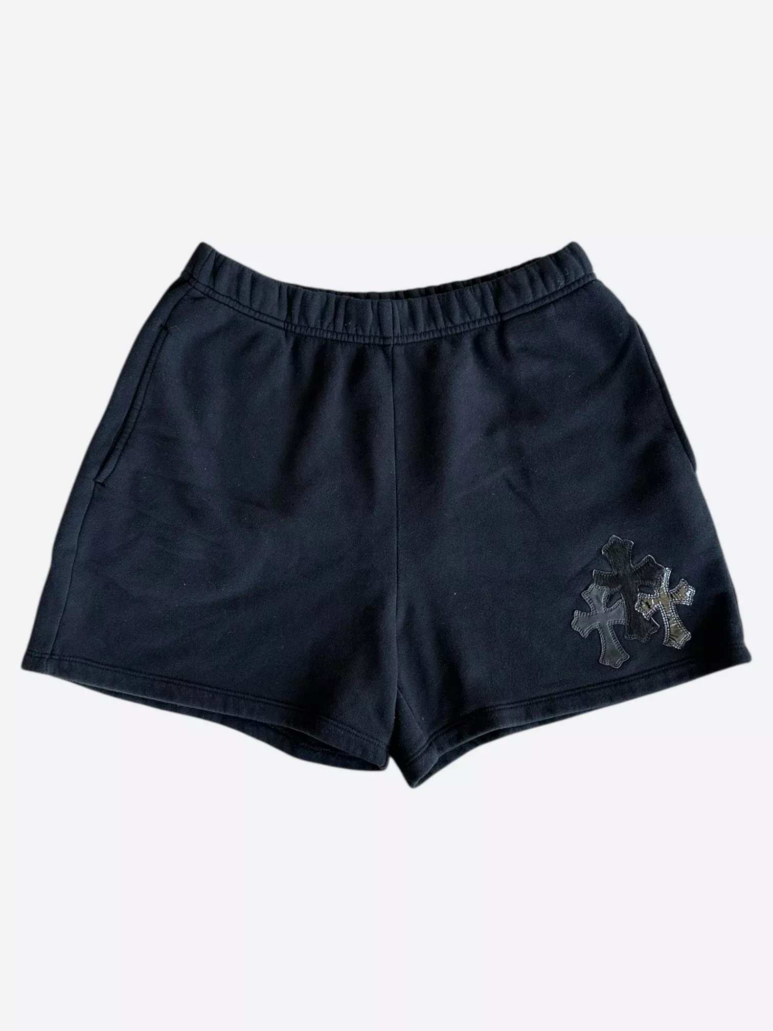 Chrome Hearts Black Triple Cross Patch Shorts