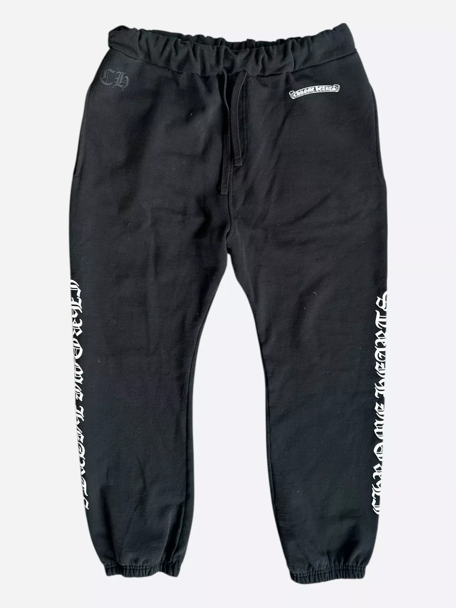 Chrome Hearts Black & White Script Logo Sweatpants