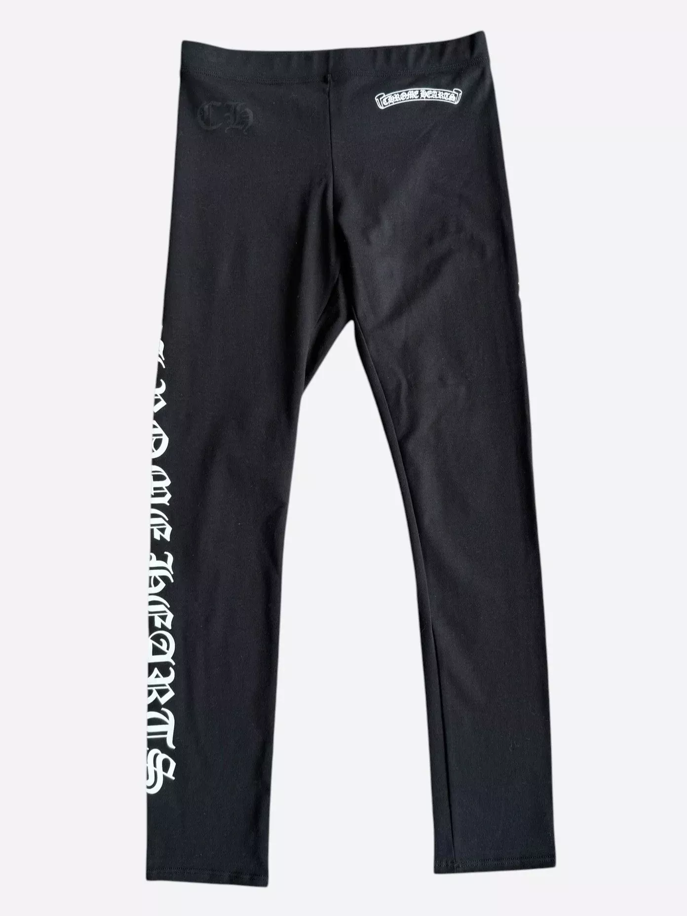 Chrome Hearts Black & White Scroll Logo Leggings