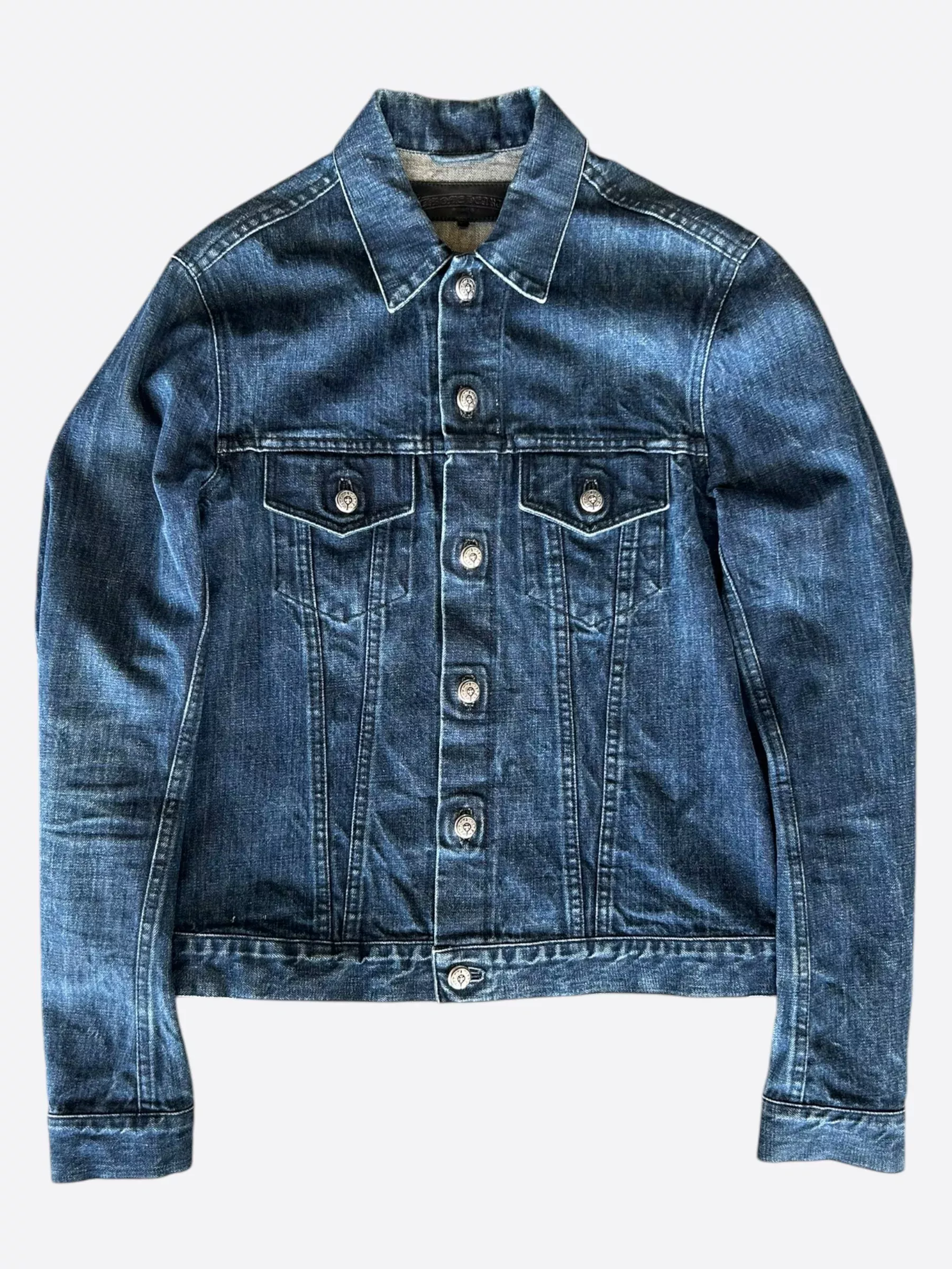 Chrome Hearts Blue Cross Patch Denim Jacket