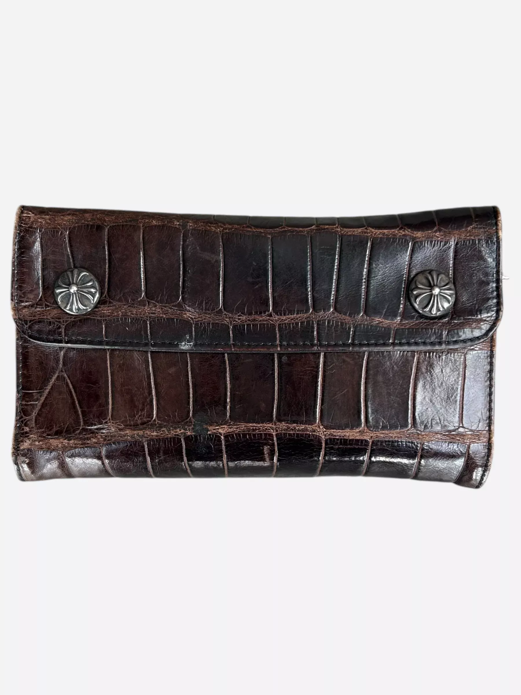 Chrome Hearts Brown Crocodile Wallet