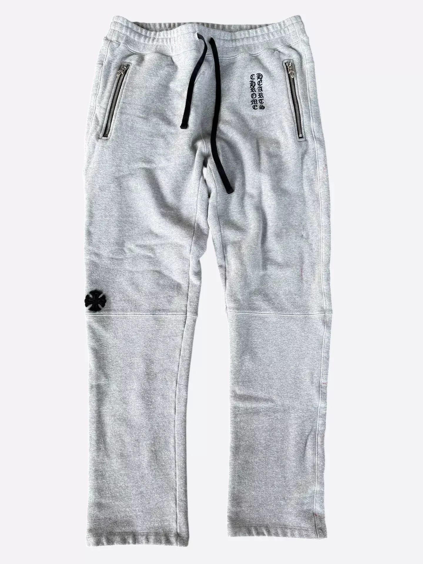 Chrome Hearts Grey & Black Plus Cross Patch Sweatpants