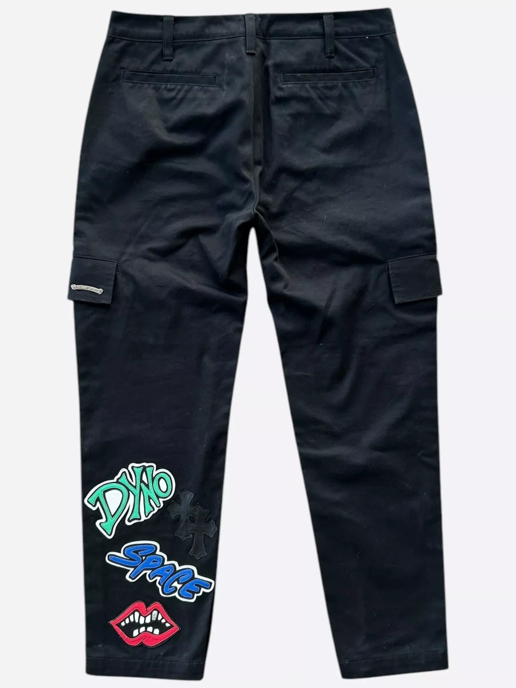Chrome Hearts Matty Boy Black Multicolor Patch Cargo Pants