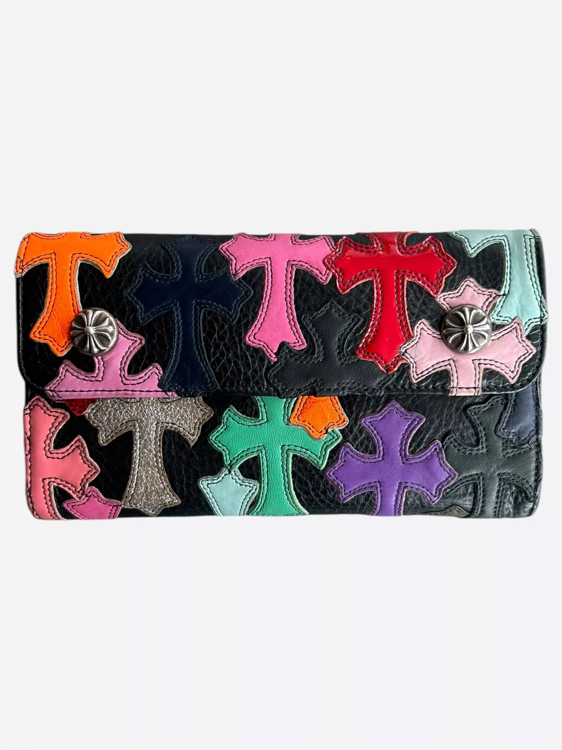 Chrome Hearts Multicolor Cross Patch Wallet