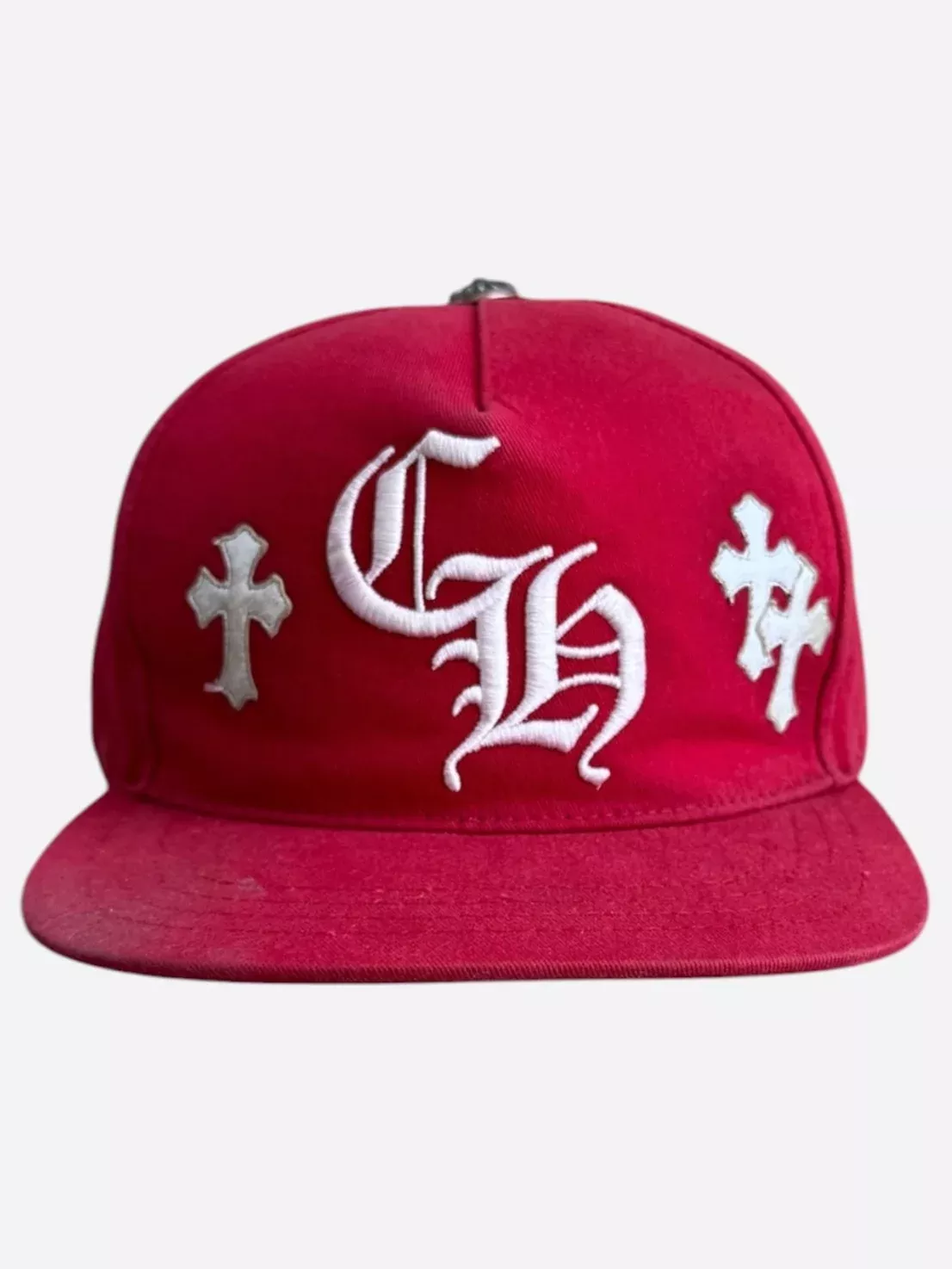 Chrome Hearts Red & White Cross Patch Hat